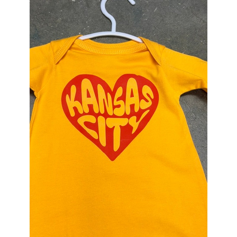 Kansas City Heart - KC Newborn Cotton Gown Gold/Red