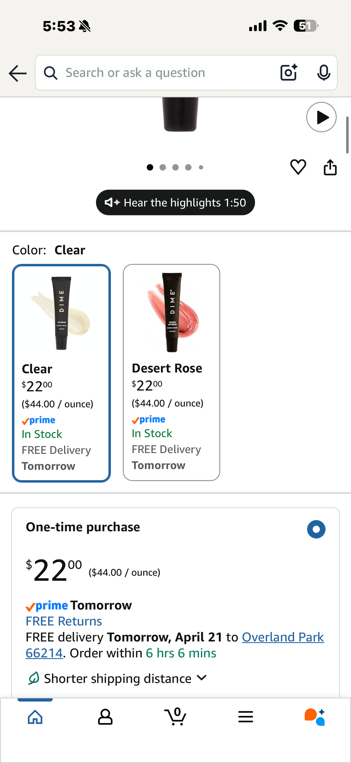 DIME Beauty Lip Balm, Hydrating Lip Balm and Gloss, Vegan & Cruelty-Free, Anti-Aging Lip Care, .5 oz / 15 ml