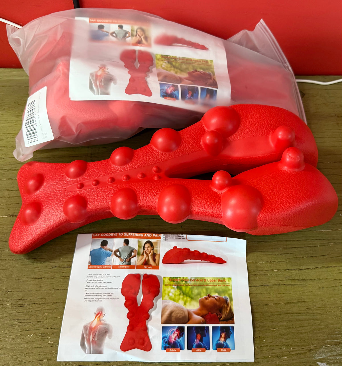 Trapezius Massager, Neck, Shoulder & Upper Back Pain Relief Manual Massager - Trigger Point Tool for Trapezius Tightness, Tension Headaches, Tech-Neck, and Suboccipital Release
