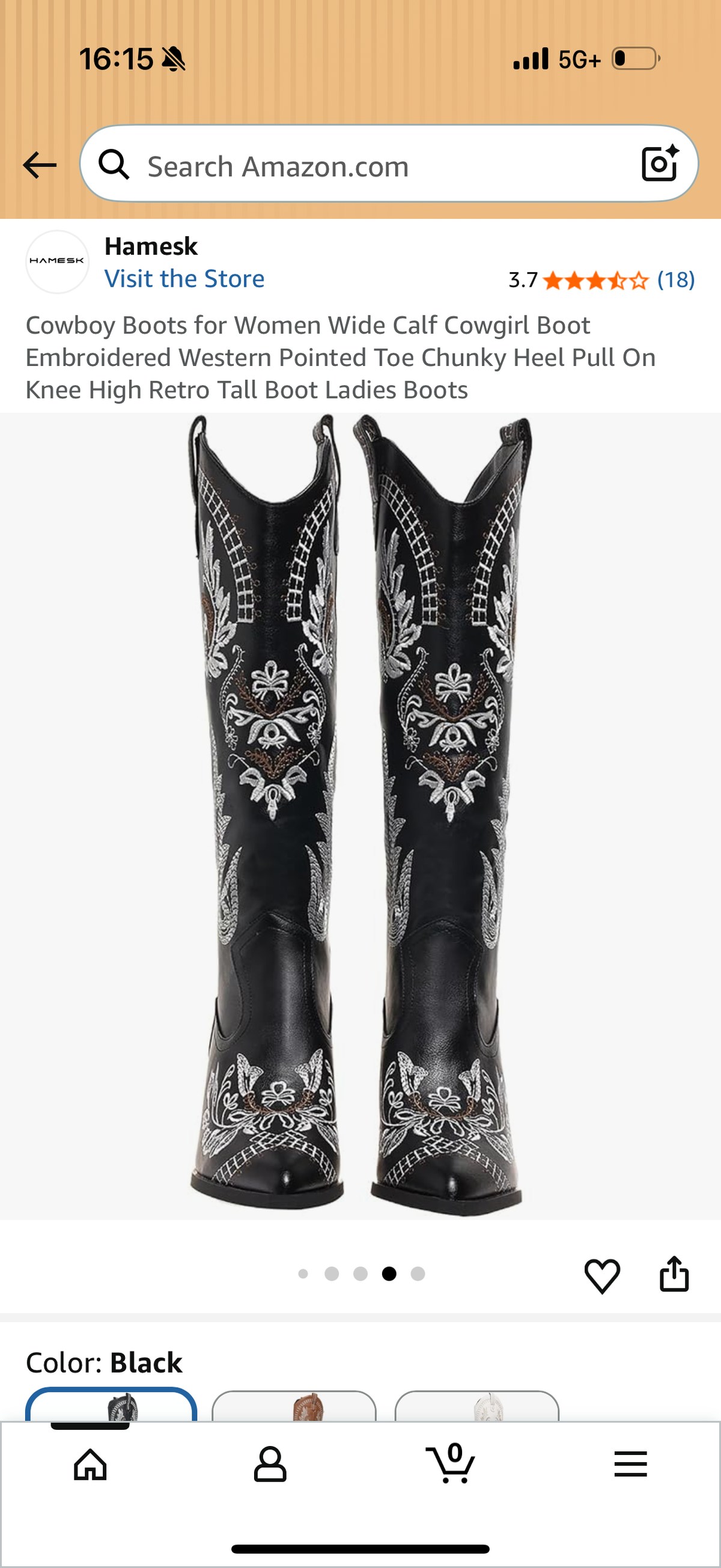 Cowboy Boots for Women Wide Calf Cowgirl Boot Embroidered Western Pointed Toe Chunky Heel Pull On Knee High Retro Tall Boot Ladies Boots Size 40