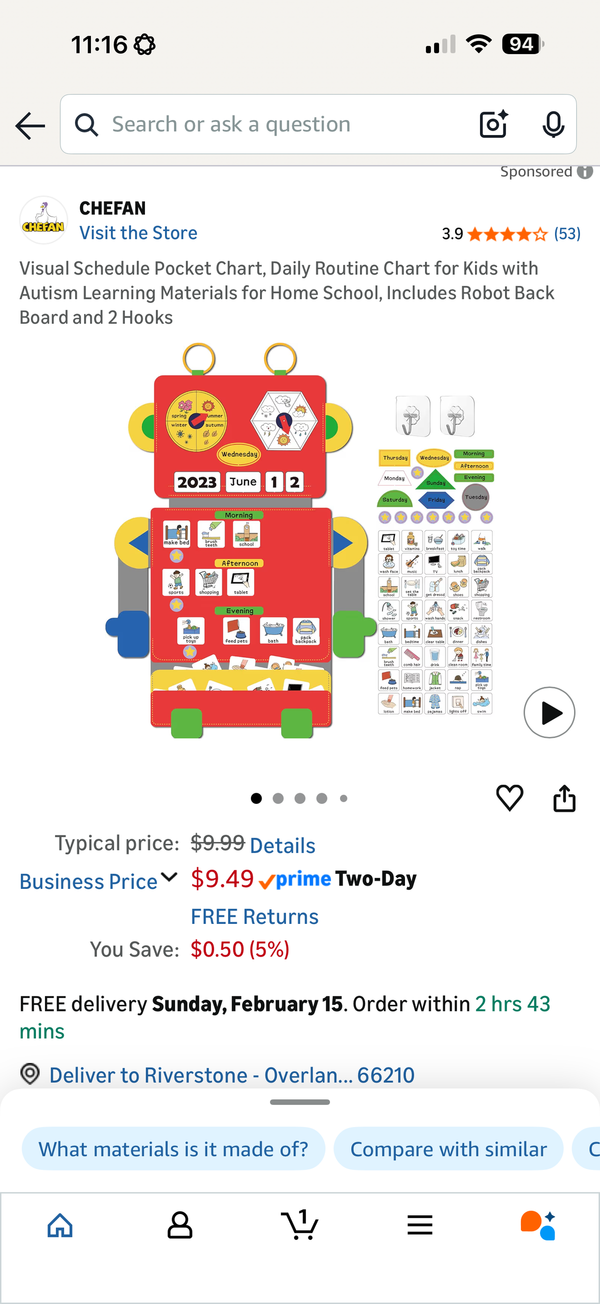 Daily Schedule Board For Toddlers - Robot