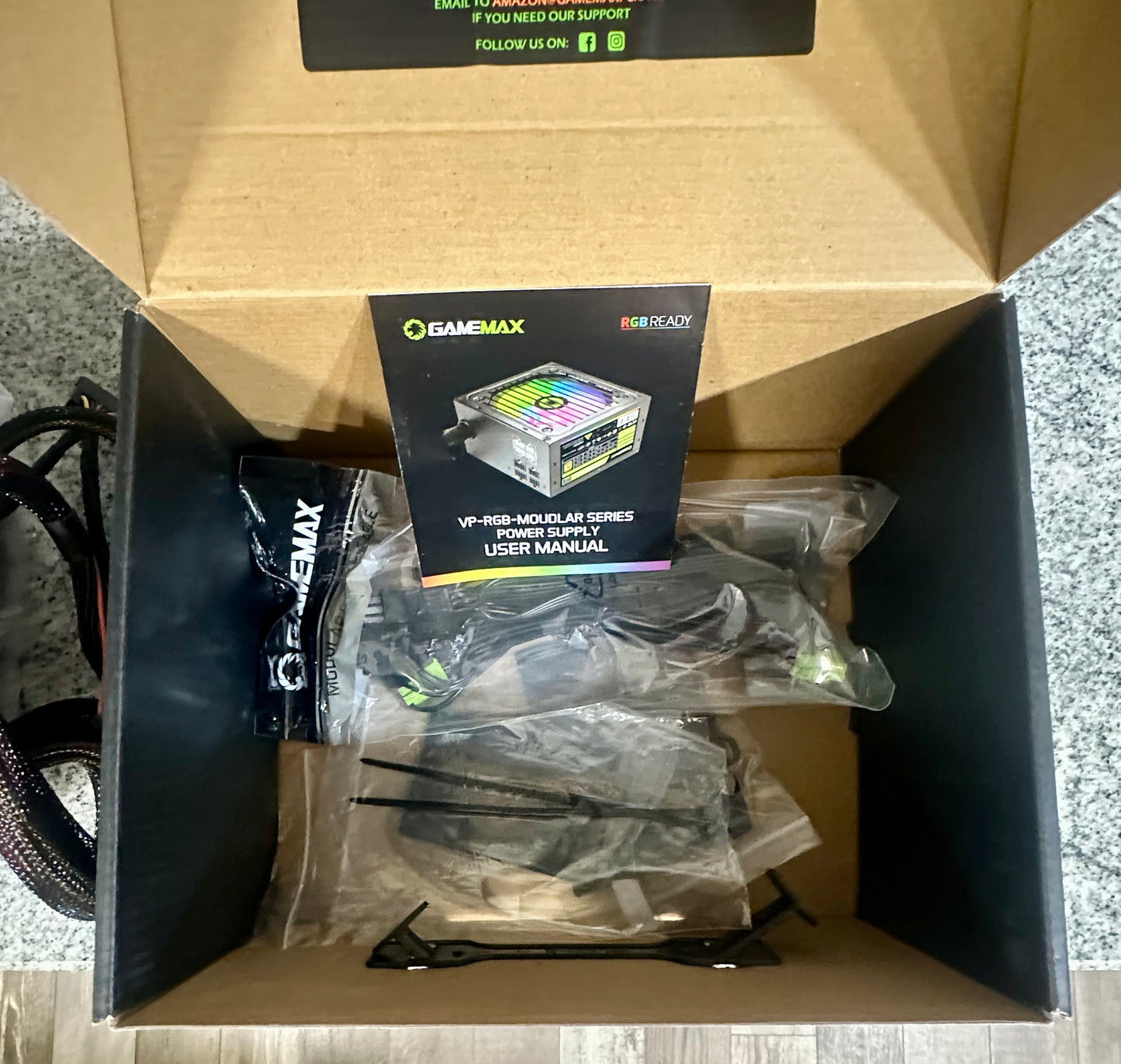 GameMax VP-600-RGB-M 600W Semi-Modular RGB PC Power Supply 80+ Bronze