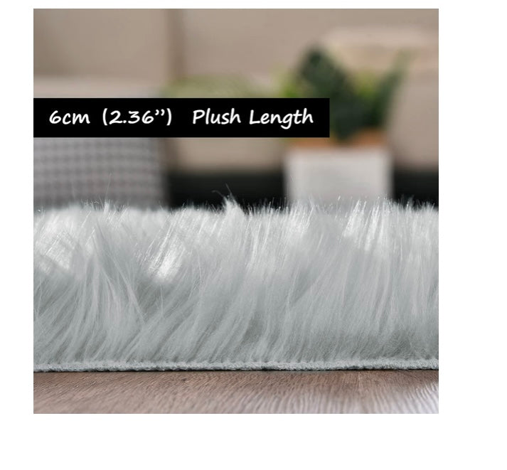 Goolela Grey Fluffy Fuzzy Rug for Bedroom Dorm 3x5 Gray Furry Faux Fur Shaggy Carpet Living Room Sheepskin Soft Plush Rectangle