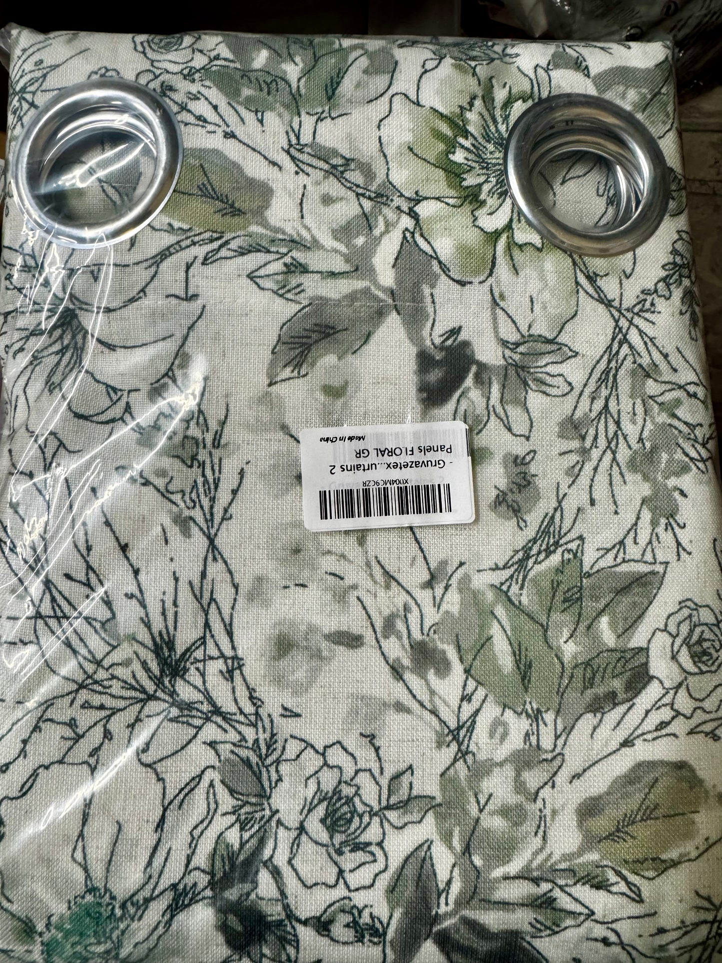 Gruvazetex Linen Blend Printed Boho Curtains for Living Room 84 Inch Length Patterned Farmhouse Bohemian Floral Sheer Curtains 2 Panels Sage Green