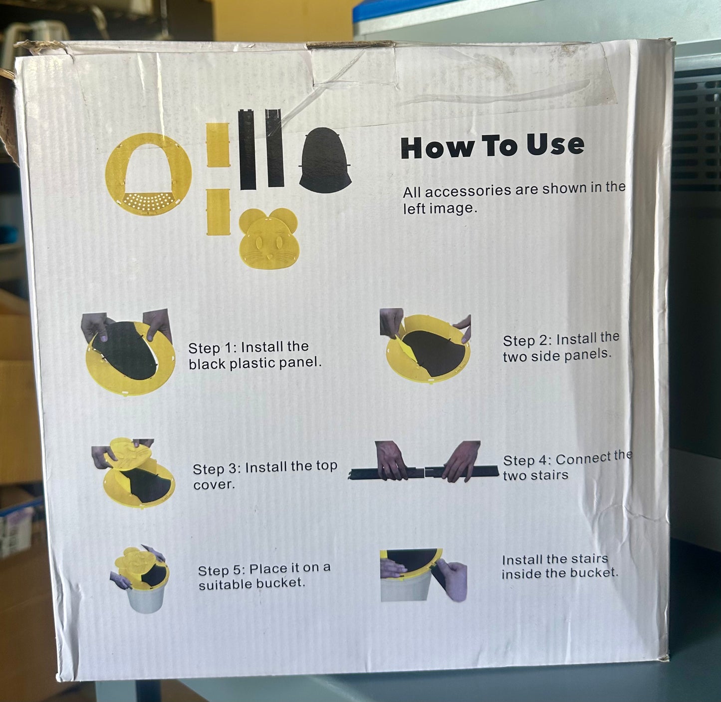 4-Pack of Mouse Traps, 5 Gallon Bucket Lid Mouse, Rat Trap, Auto Reset & Slide Bucket Mouse Trap, Reusable Humane Mouse Traps for Indoor Outdoor