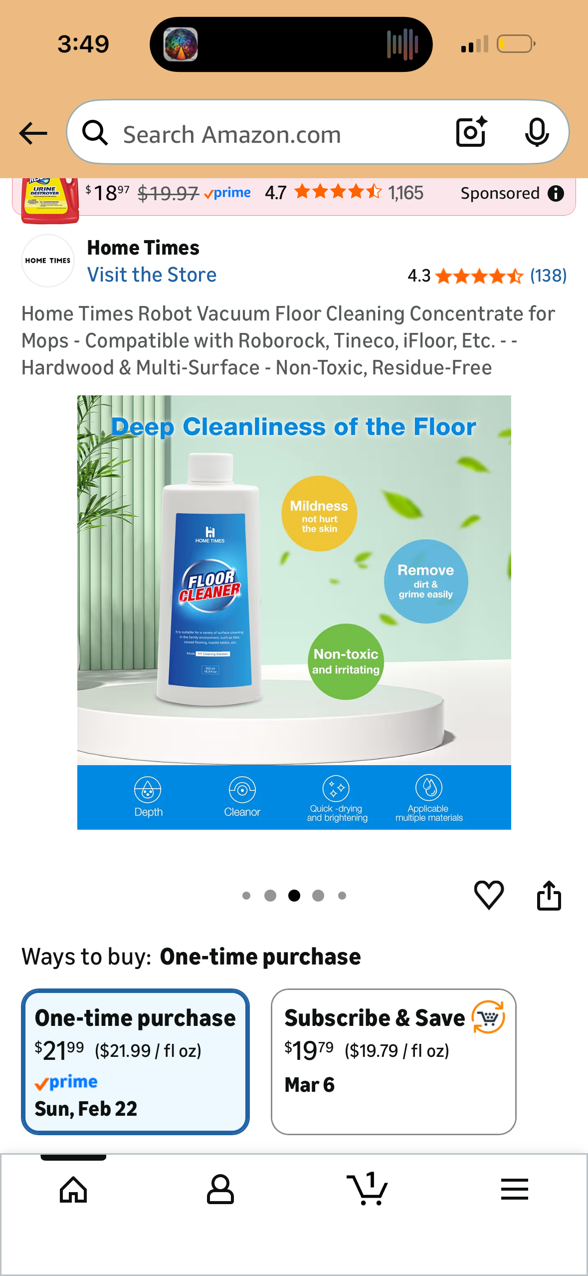 Home Times Robot Vacuum Floor Cleaning Concentrate for Mops