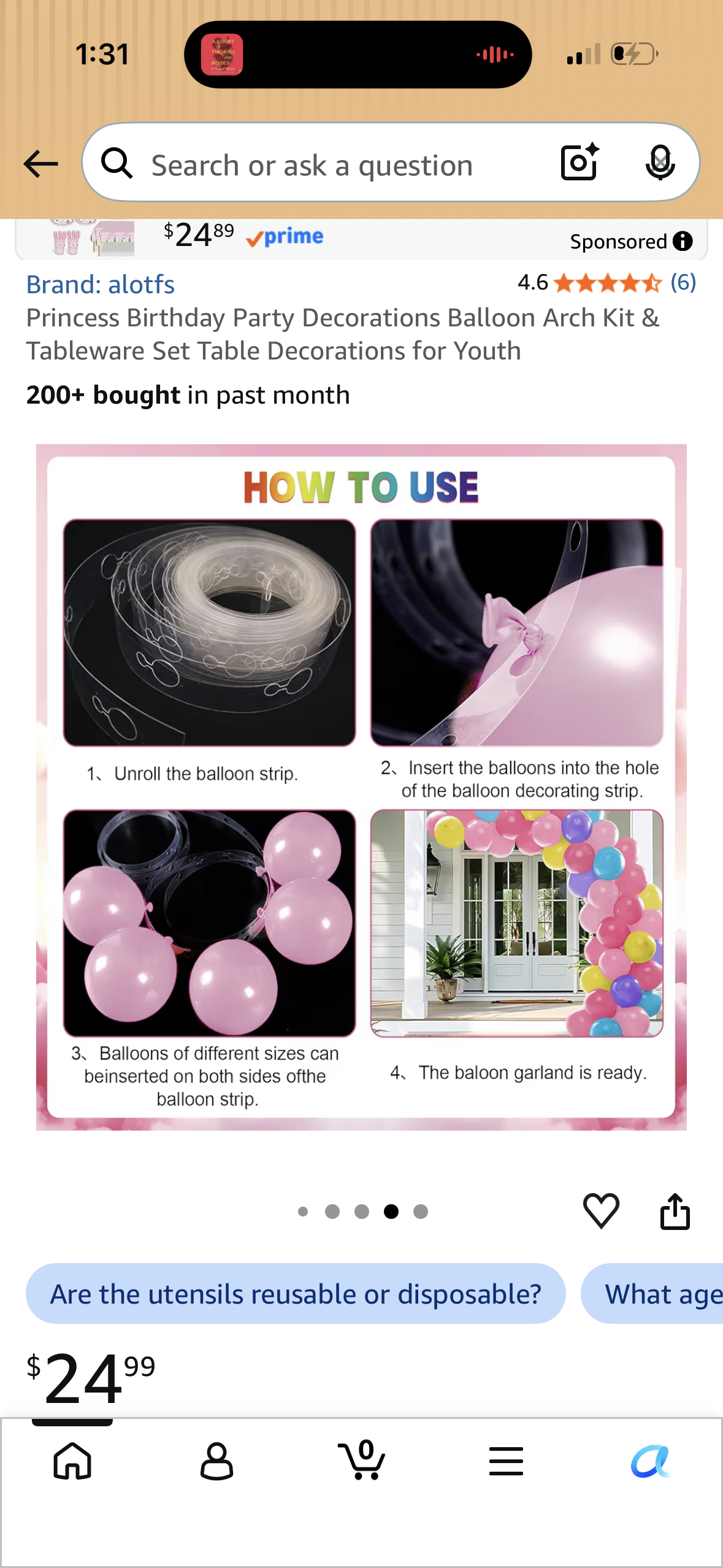 Princess Birthday Party Decorations Balloon Arch Kit & Tableware Set Table Decorations for Youth