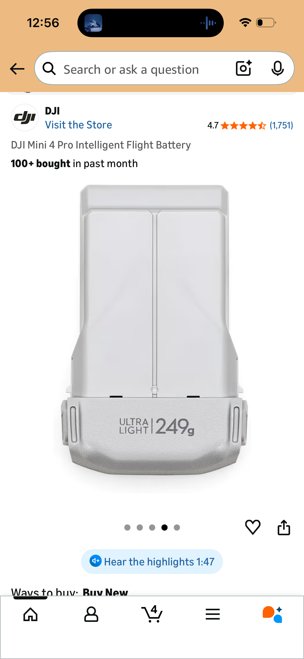DJI Mini 4 Pro Intelligent Flight Battery