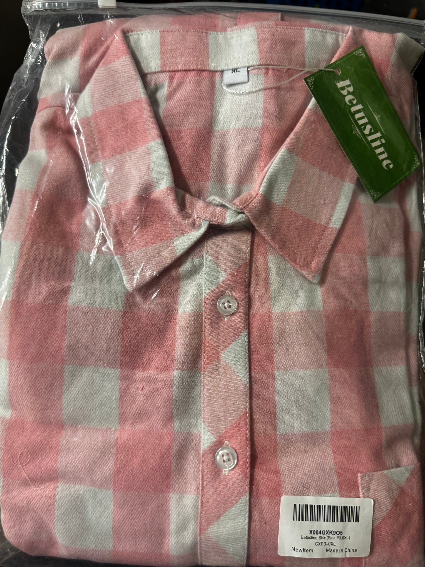 Betusline Women's and Girls' Long Sleeved Flannel Shirt Spring Sale (Size X-Large)