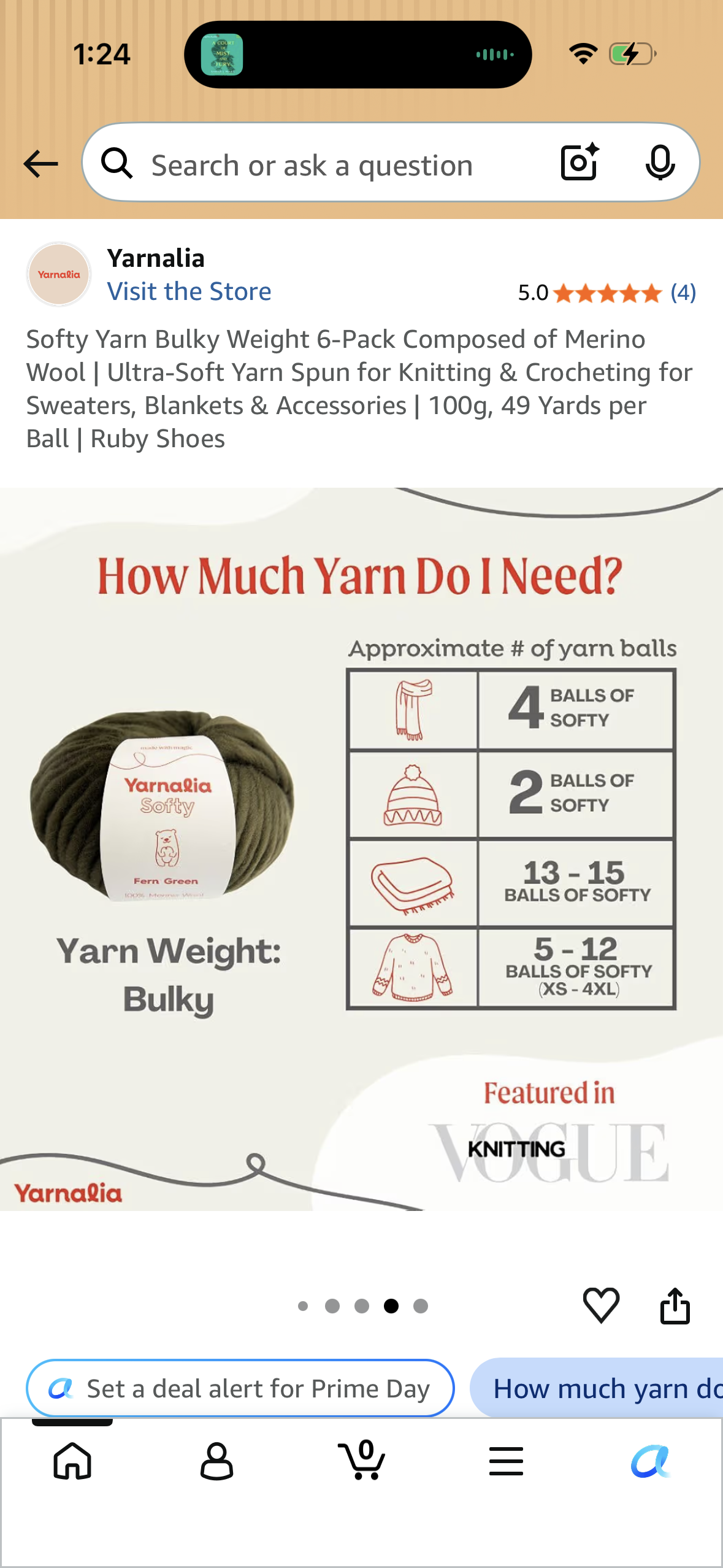 Softy Yarn Bulky Weight 6-Pack Composed of Merino Wool
