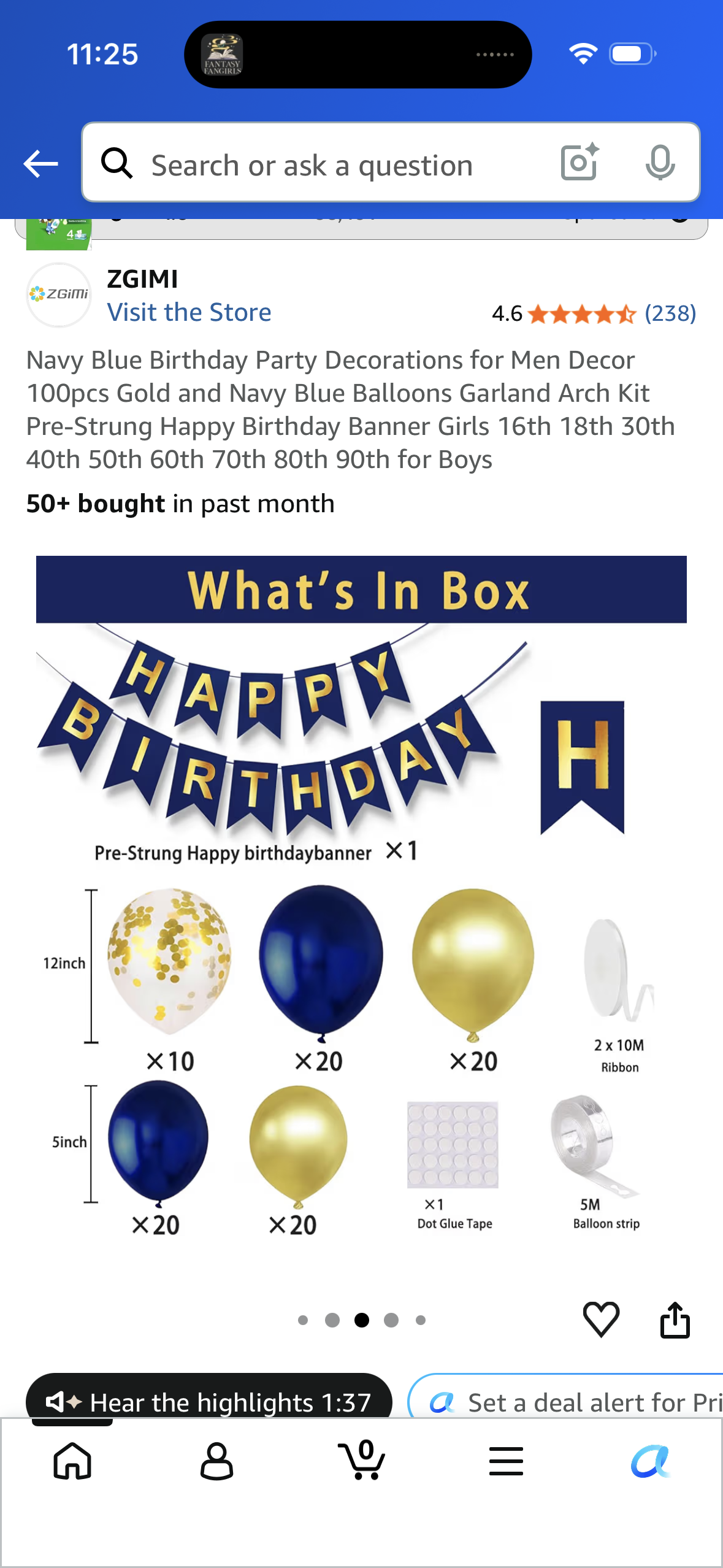 Navy Blue Birthday Party Decorations for Men Decor 100pcs Gold and Navy Blue Balloons Garland Arch Kit Pre-Strung Happy Birthday Banner Girls 16th 18th 30th 40th 50th 60th 70th 80th 90th for Boys