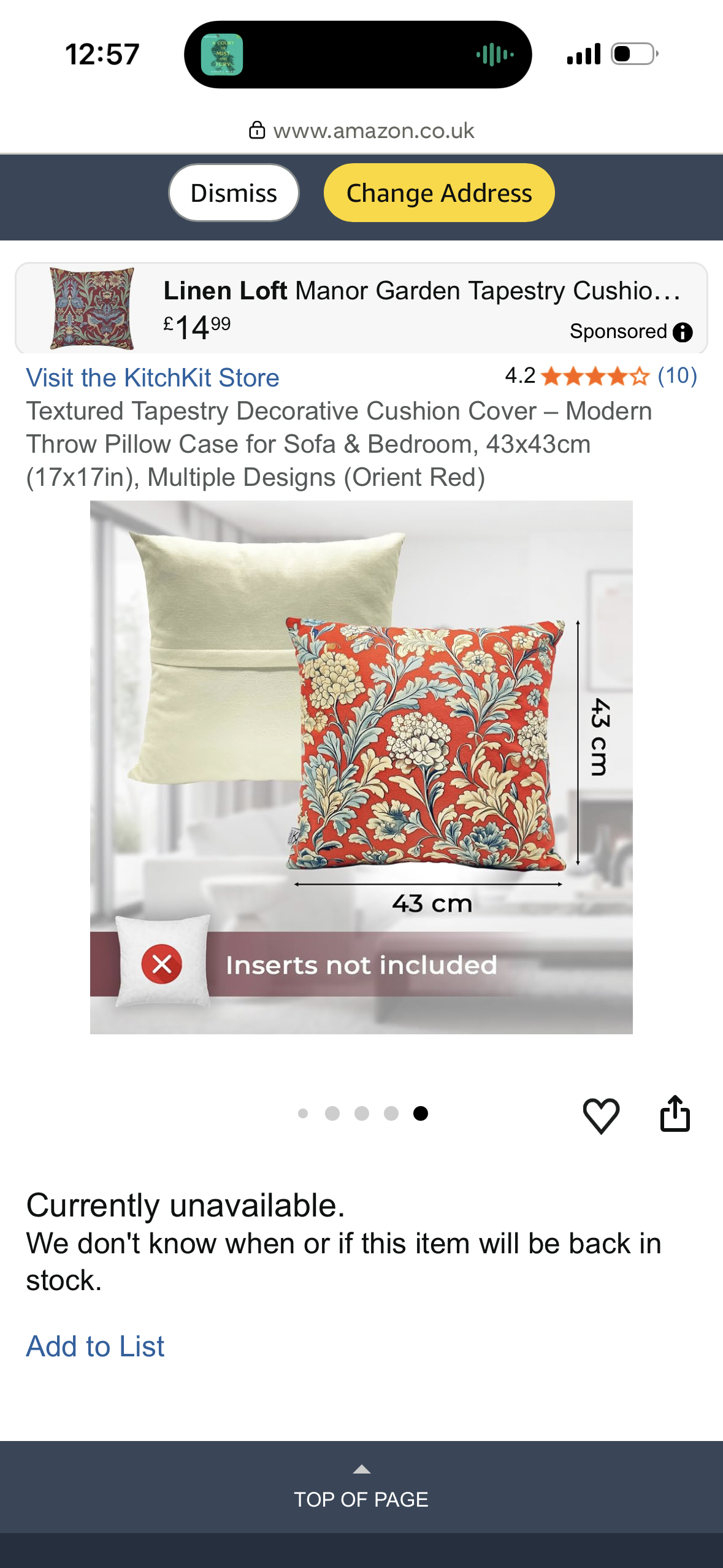 Textured Tapestry Decorative Cushion Cover – Modern Throw Pillow Case for Sofa & Bedroom, 43x43cm (17x17in), Multiple Designs (Orient Red)
