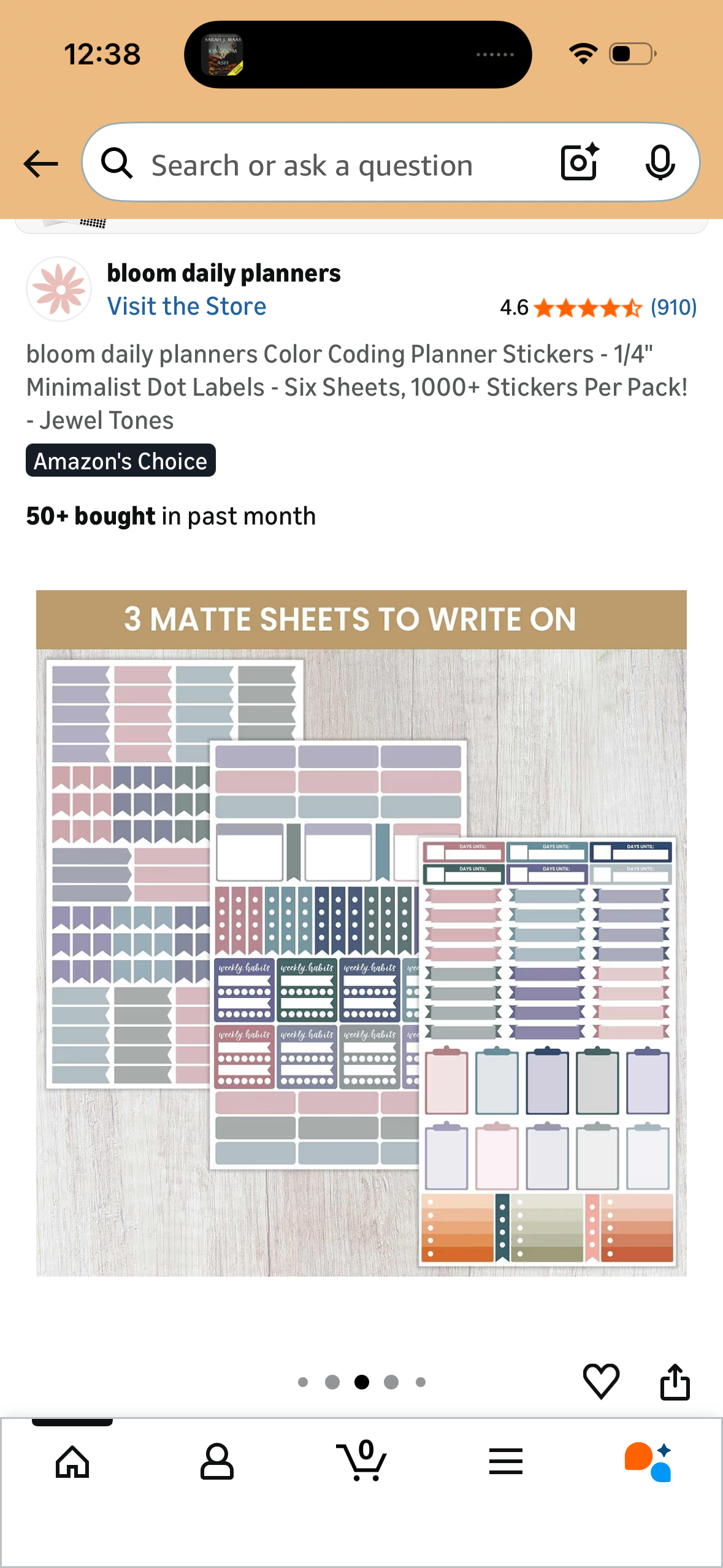 bloom daily planners Color Coding Planner Stickers - 1/4" Minimalist Dot Labels - Six Sheets, 1000+ Stickers Per Pack! - Jewel Tones