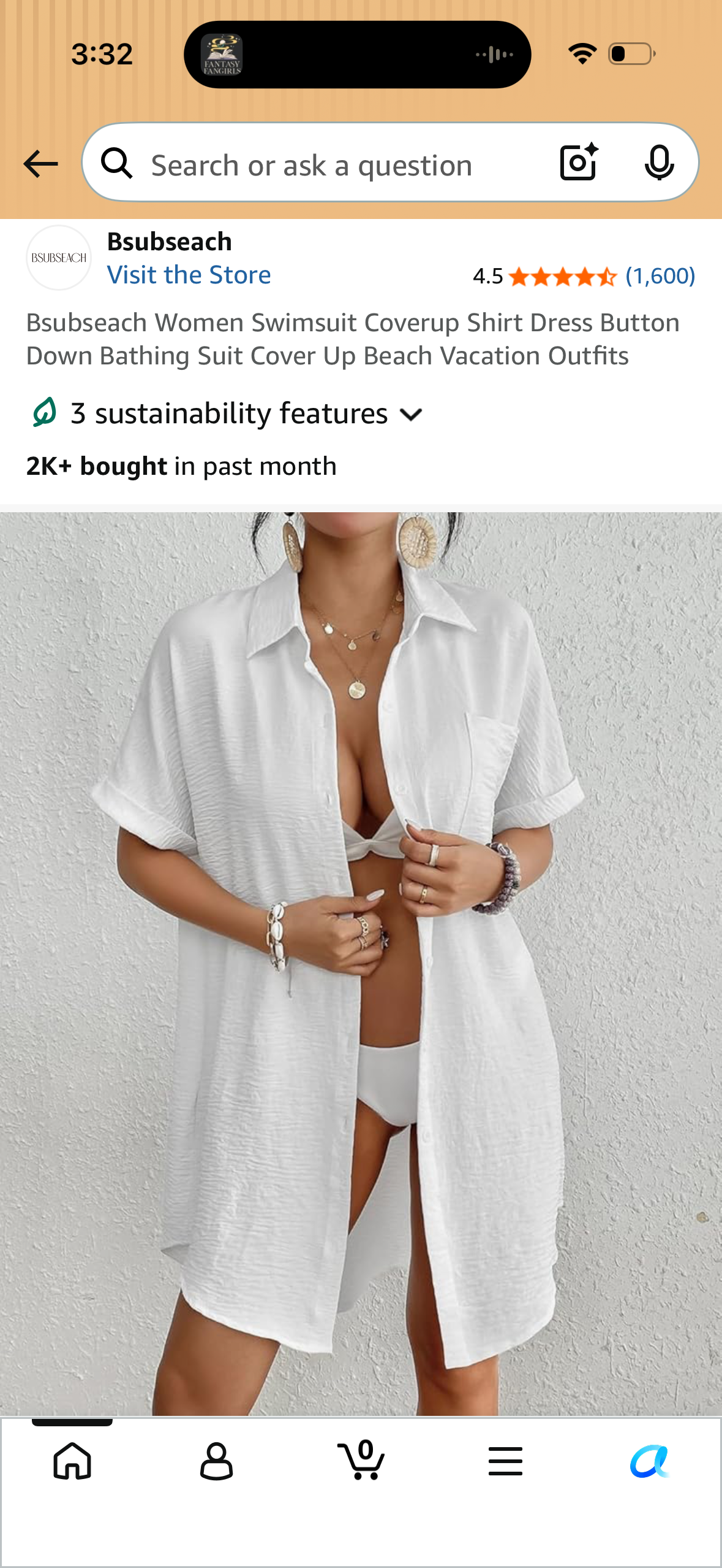 Bsubseach Women Swimsuit Coverup Shirt Dress Button Down Bathing Suit Cover Up Beach Vacation Outfits (Size Medium)