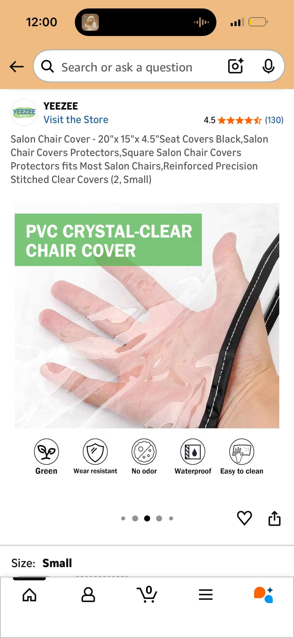 Takira Salon Barber Chair Cover Protector - Prevents Damage,Clear Square,Easy Clean,Durable Vinyl Salon Chair Covers Fits Most Barber Chairs (Black)