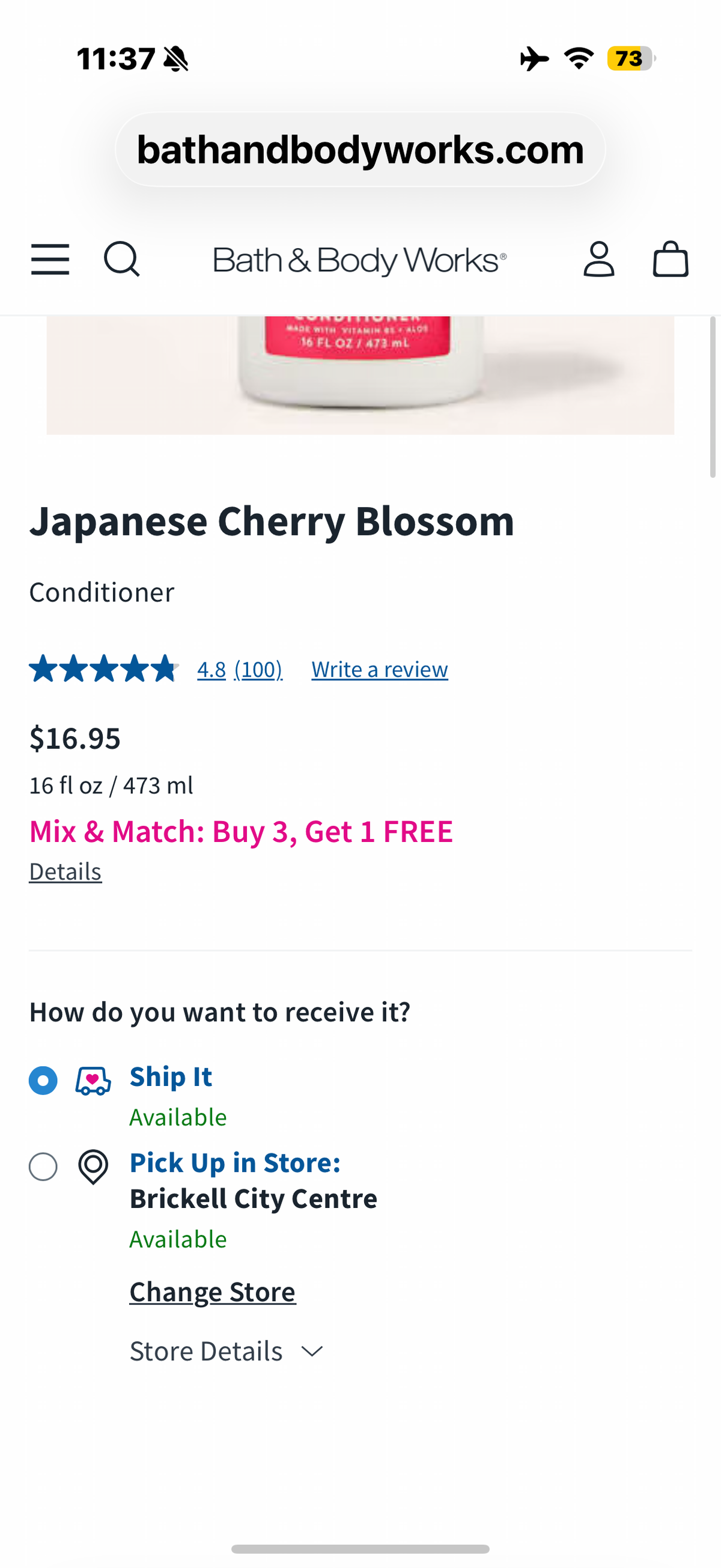 Bath & Body Works Japanese Cherry Blossom Conditioner