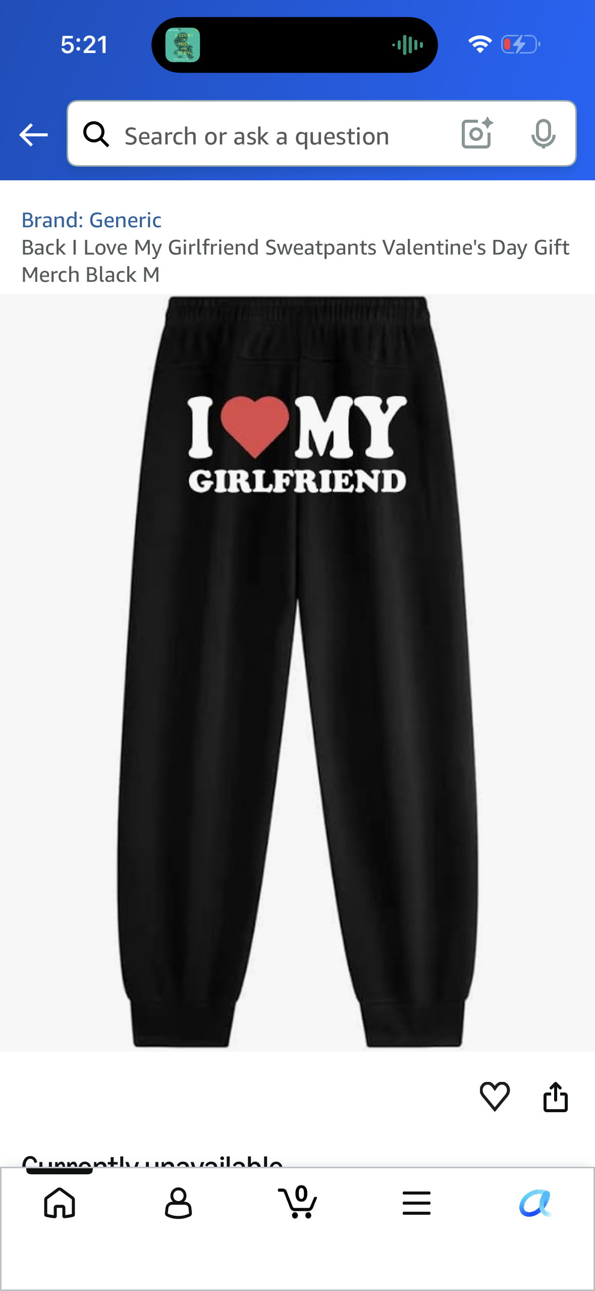 Back I Love My Girlfriend Sweatpants Valentine's Day Gift Merch Black (Size Small)