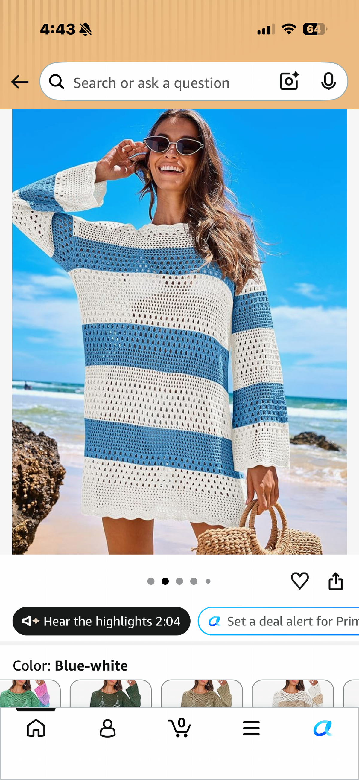 ANRABESS Women Swimsuit Crochet Swim Cover Up 2026 Summer Bathing Suit Swimwear Mesh Knit Beach Dress Vacation Outfits (Size Small)