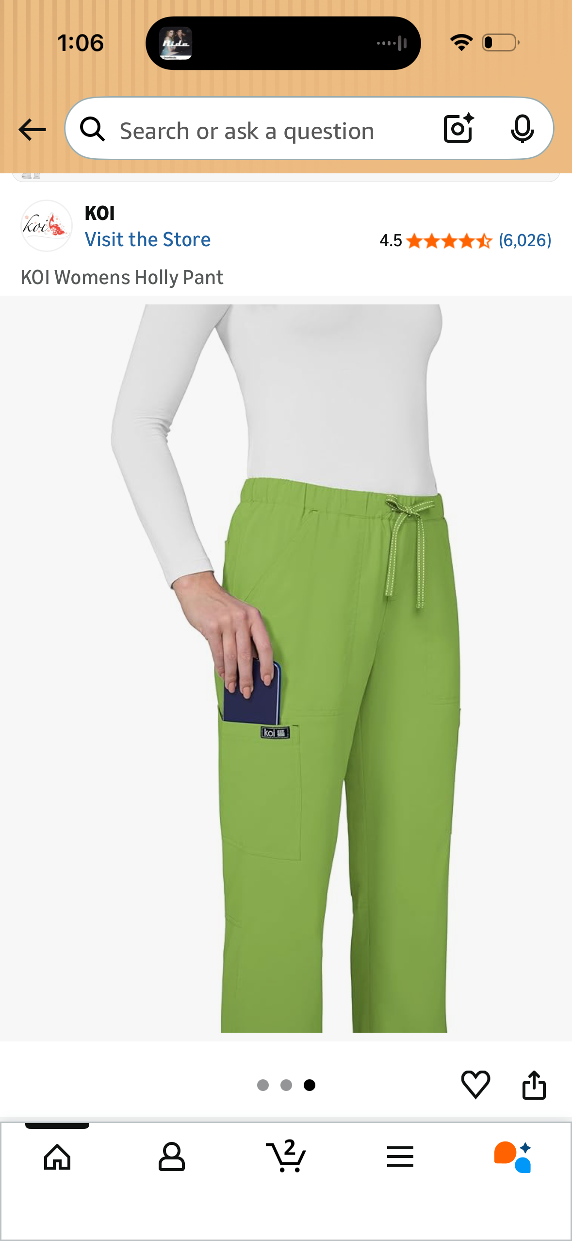 KOI Womens Holly Pant (Size Large Petite)