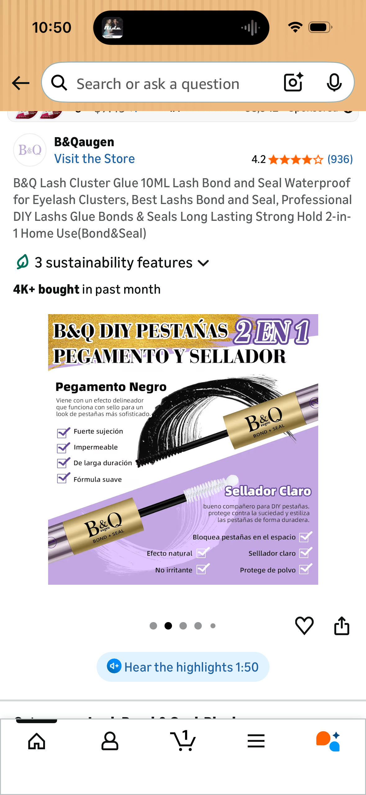 B&Q Lash Cluster Glue 10ML Lash Bond and Seal Waterproof for Eyelash Clusters, Best Lashs Bond and Seal, Professional DIY Lashs Glue Bonds & Seals Long Lasting Strong Hold 2-in-1 Home Use(Bond&Seal)