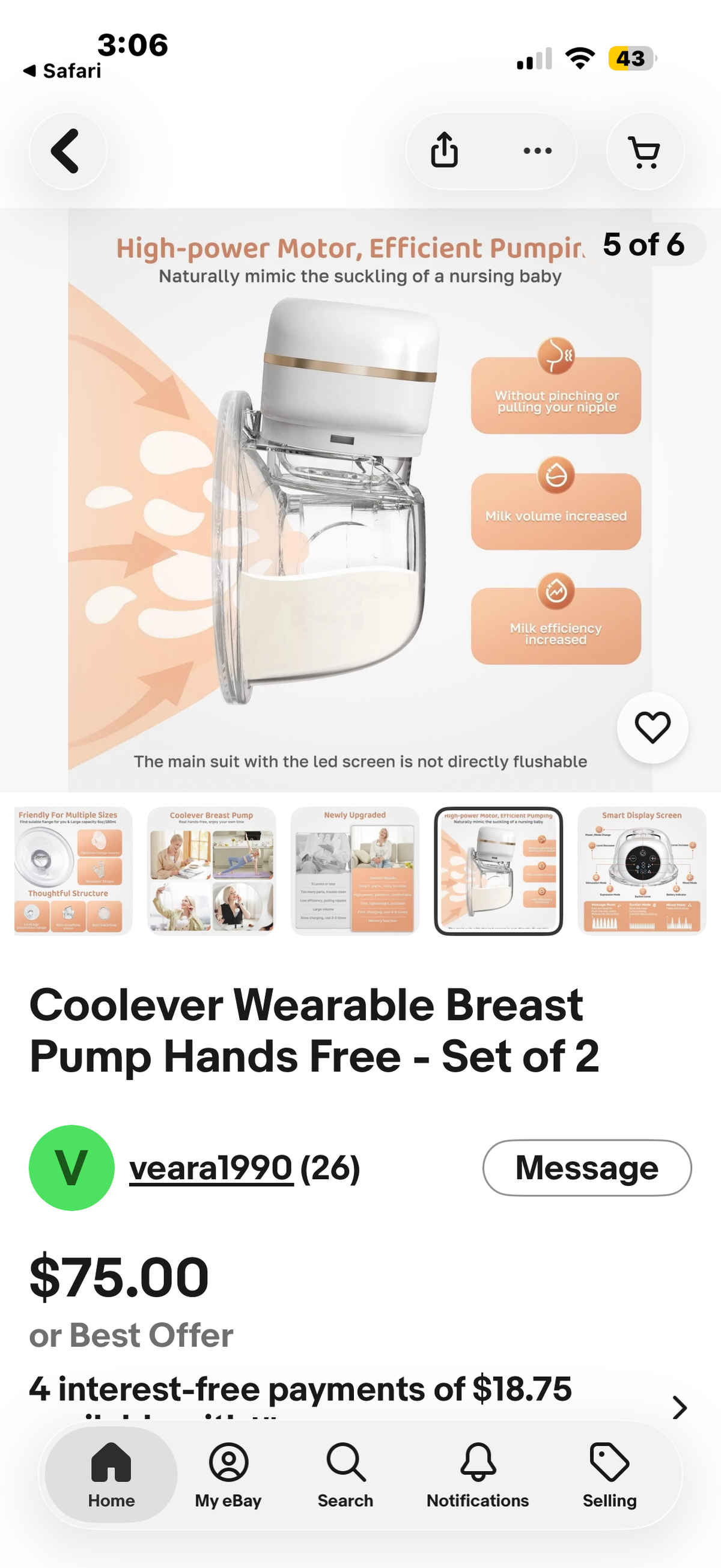 Coolever Wearable Breast Pump Hands Free (