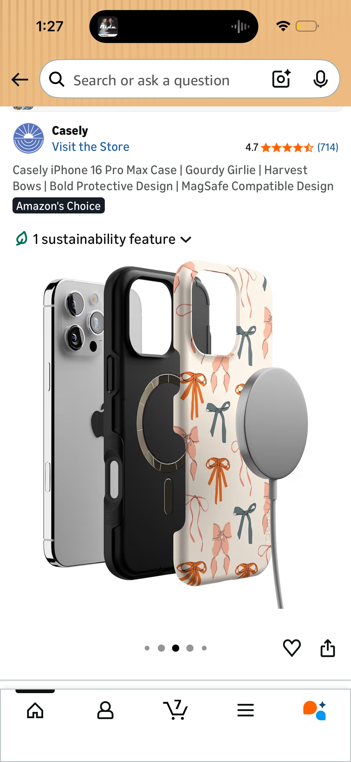 Casely iPhone 16 Pro Max Case | Gourdy Girlie | Harvest Bows | Bold Protective Design | MagSafe Compatible Design