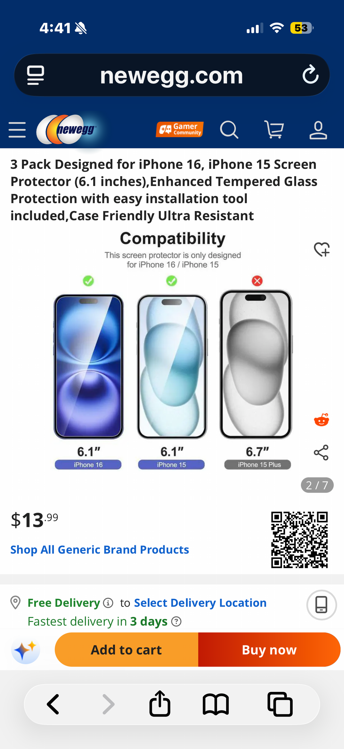iPhone 16, iPhone 15 Screen Protector (6.1 inches),Enhanced Tempered Glass Protection with easy installation tool included,Case Friendly Ultra Resistant