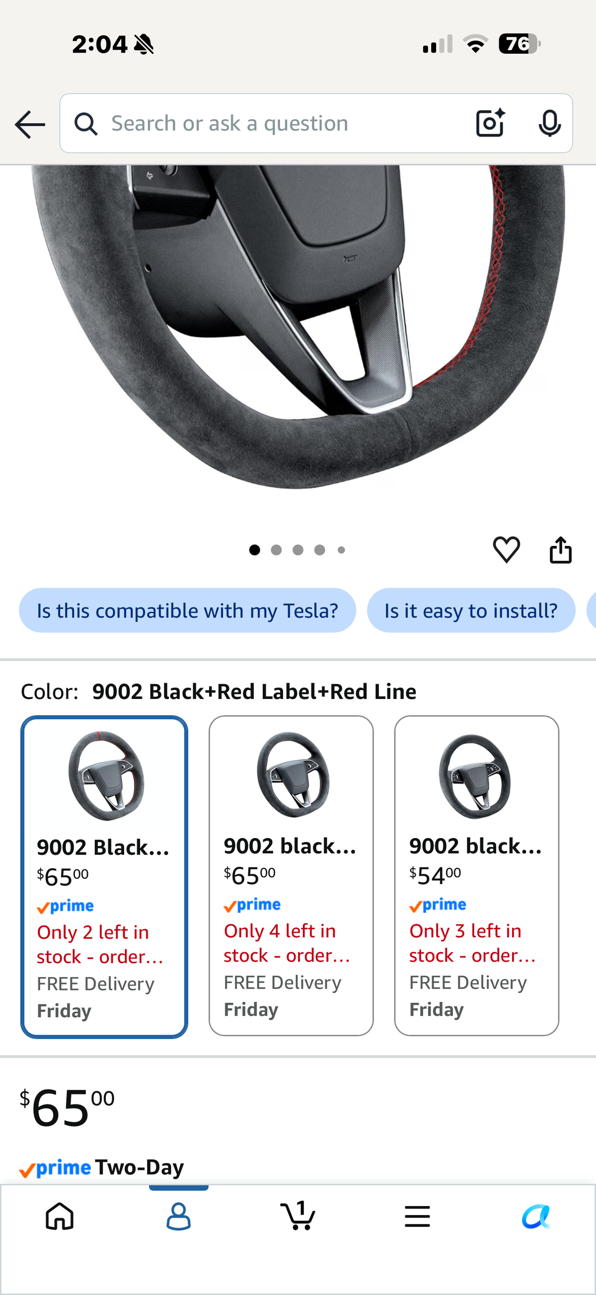 Made with Alcantara Material,Hand-Sewn Steering Wheel Covers,Fits Tesla Model 3 Highland 2023-2026 / Model Y Juniper 2025-2026 Premium Accessories