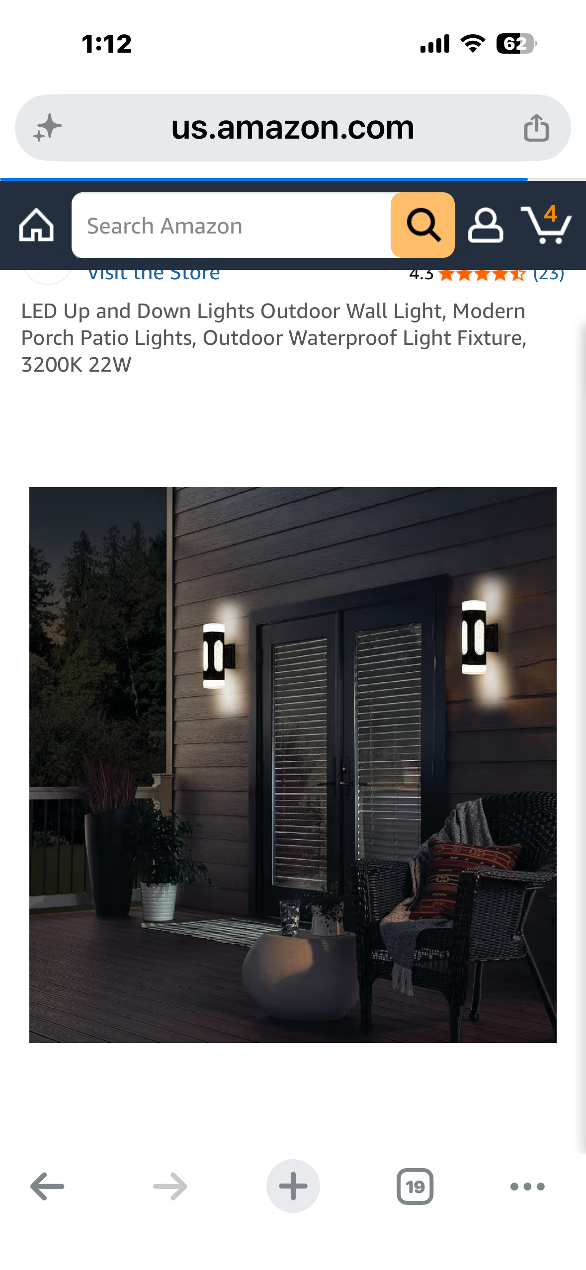 AKT LIGHTING LED Up and Down Lights Outdoor Wall Light, Modern Porch Patio Lights, Outdoor Waterproof Light Fixture, 3200K 22W