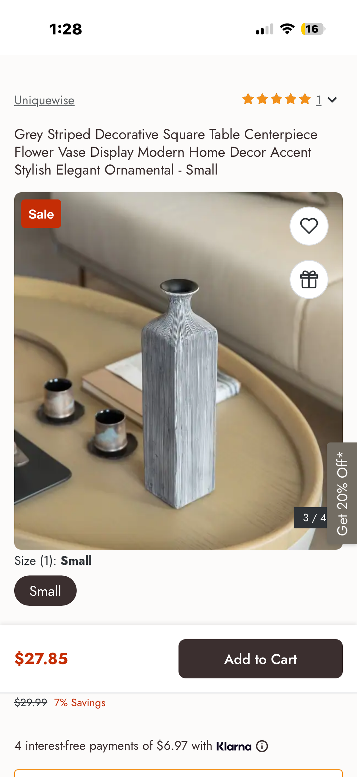 Striped Decorative Vase