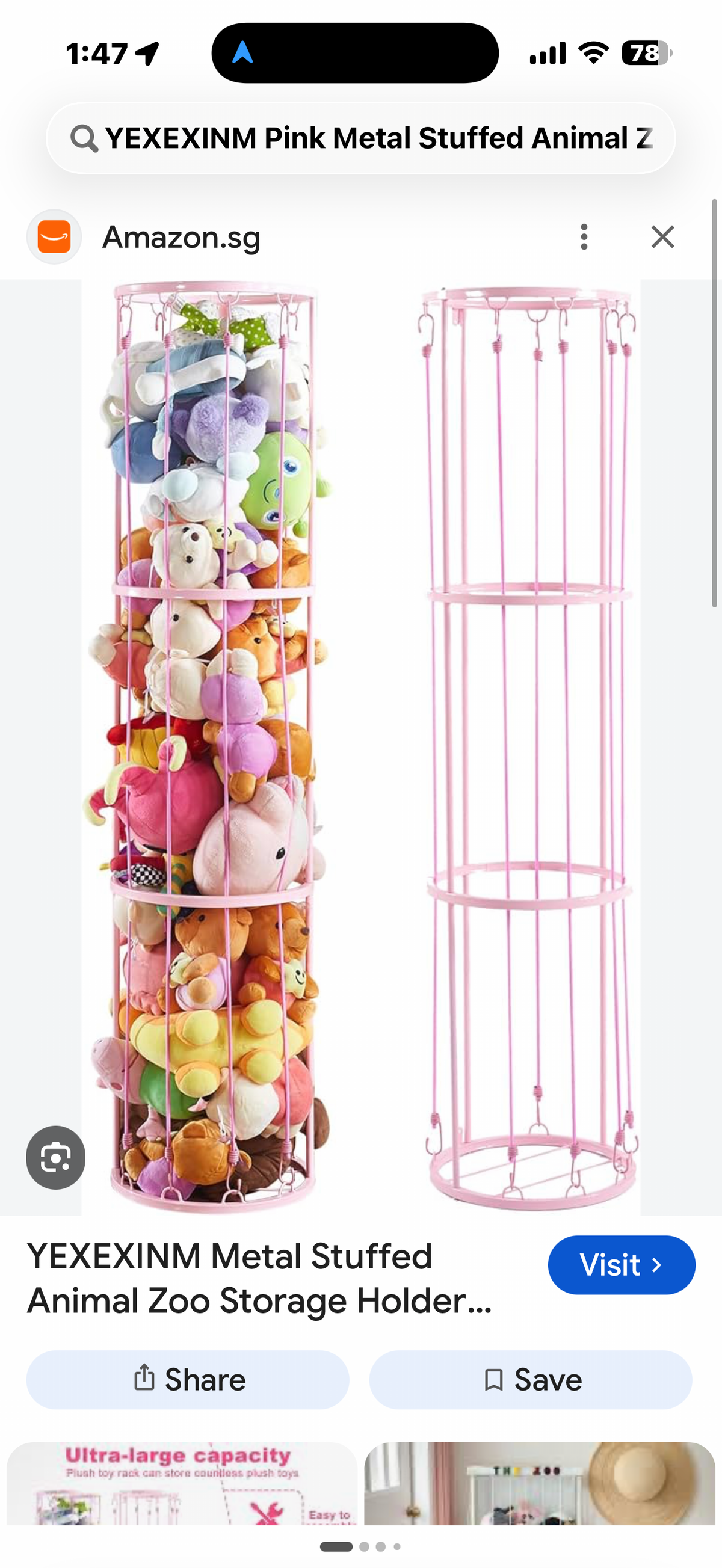 Pink Stuffed Animal Holder