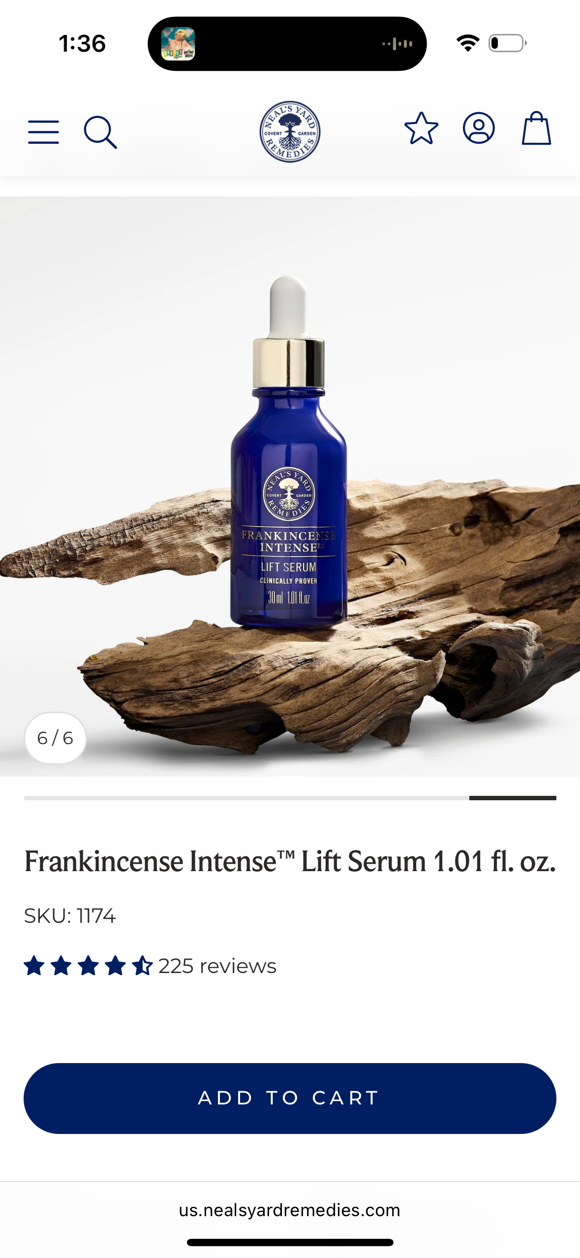 NEALS YARD REMEDIES Frankincense Lifting Facial Serum, 30 ML