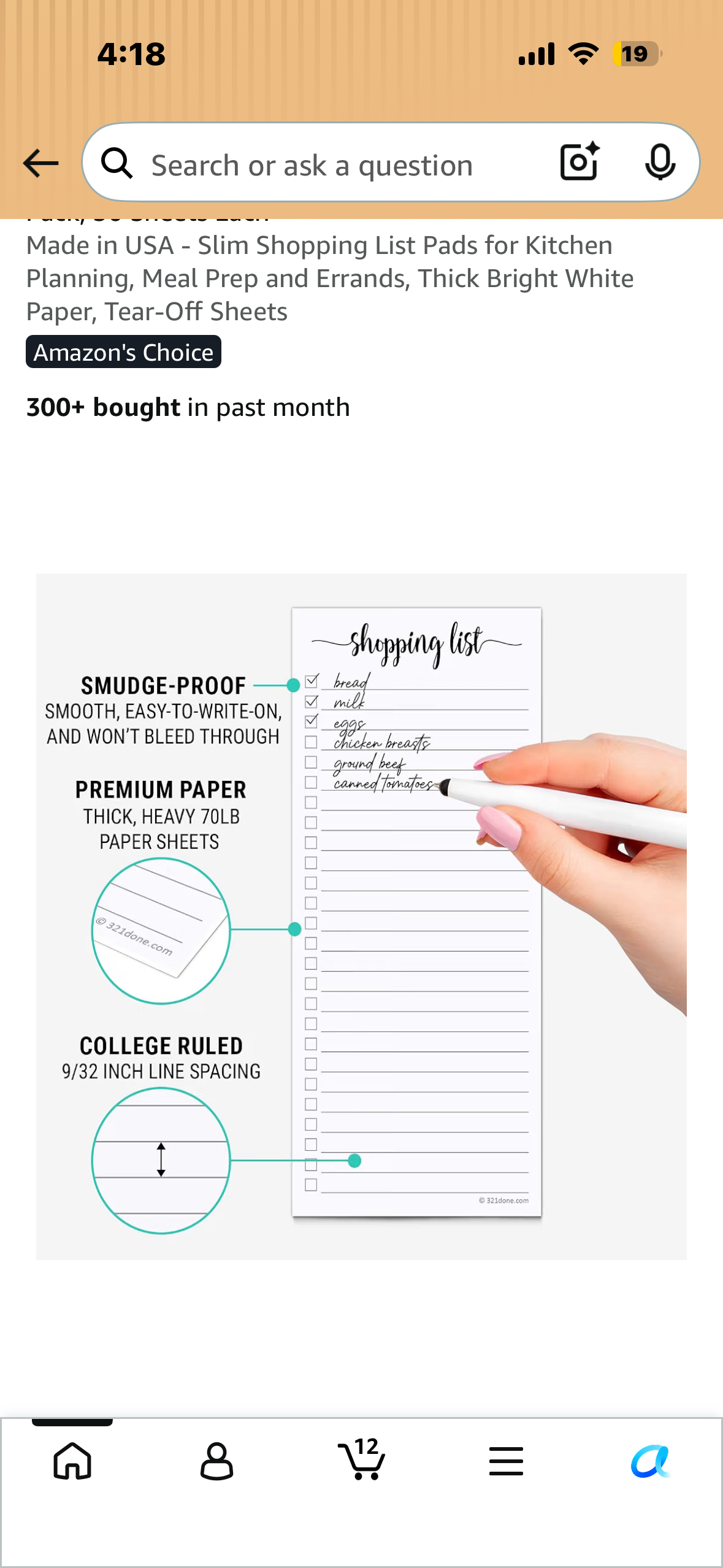 2-Pack Shopping List Notepad - Grocery List, Meal Prep Organizing Pad | 50 Undated Tear Away Sheets | DL Rainbow