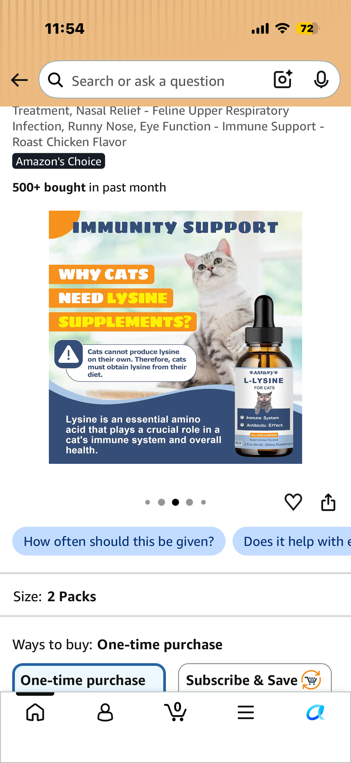 Lysine for Cats - 2 Packs Cat Lysine Drops - Sneezing Treatment, Nasal Relief - Feline Upper Respiratory Infection, Runny Nose, Eye Function - Immune Support - Bacon Flavor