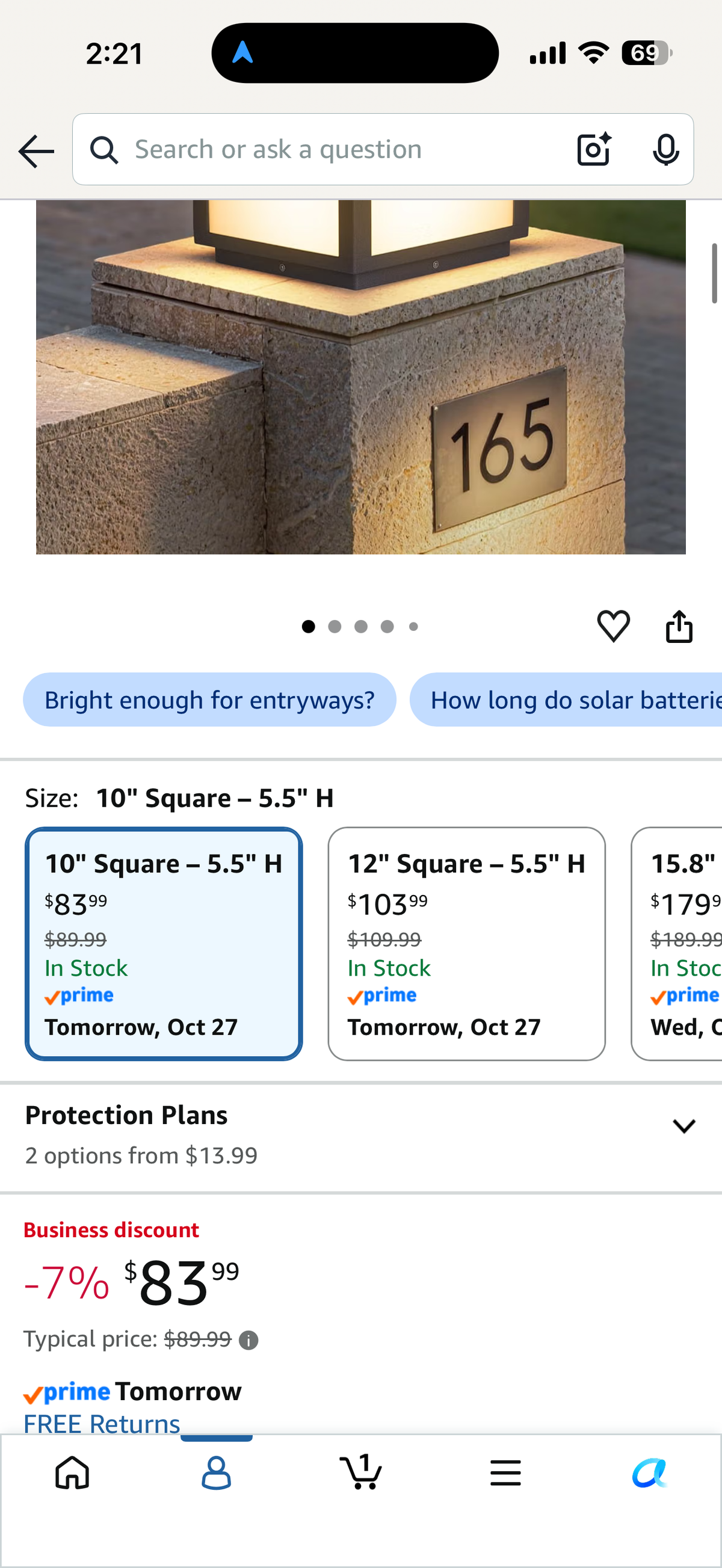 10" Solar Post Lights, 3000K Pillar Light Outdoor, Square Column Light