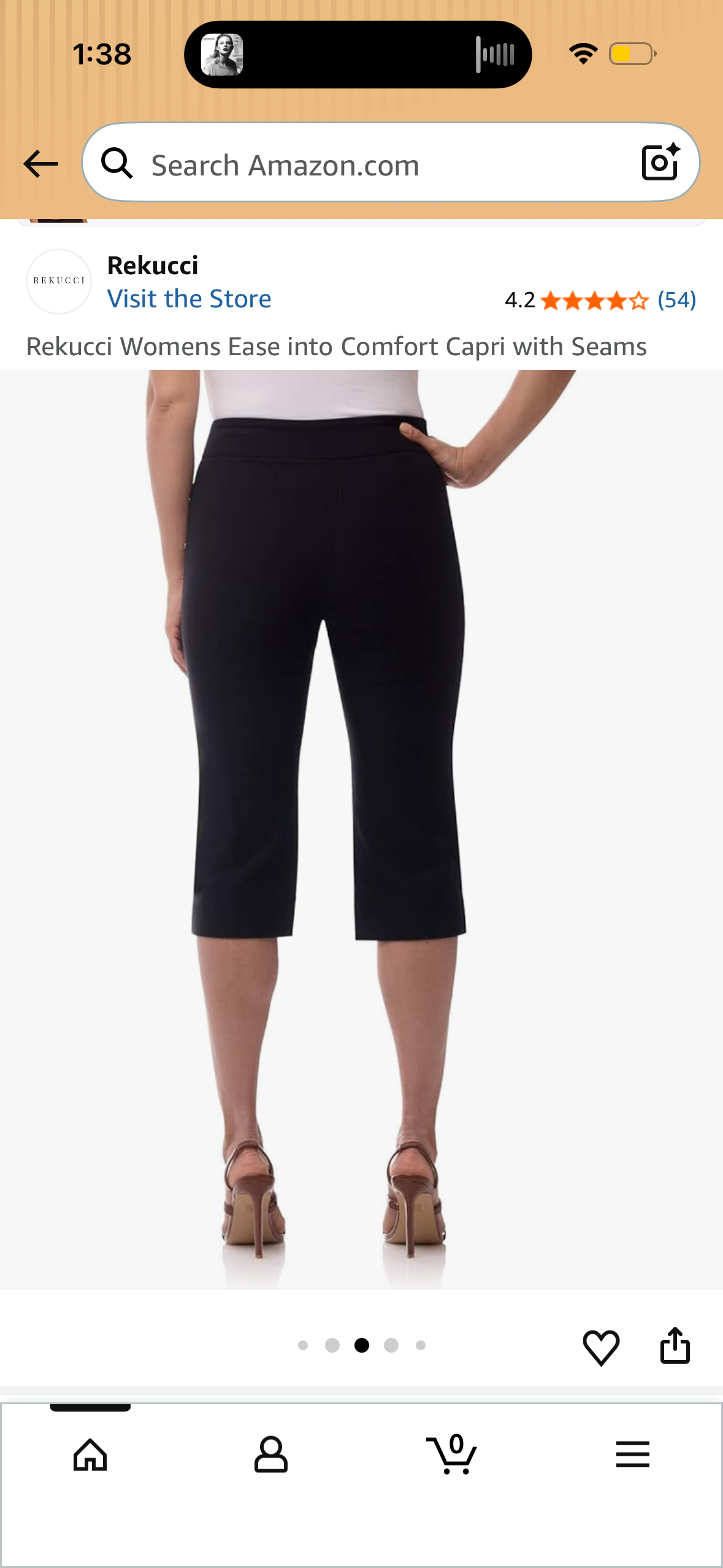 Rekucci Womens Ease into Comfort Capri with Seams (Size US 10)