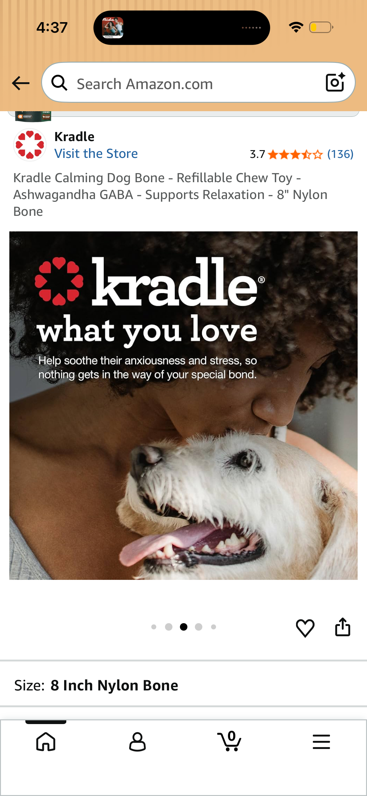 Kradle Calming Dog Bone - Refillable Chew Toy