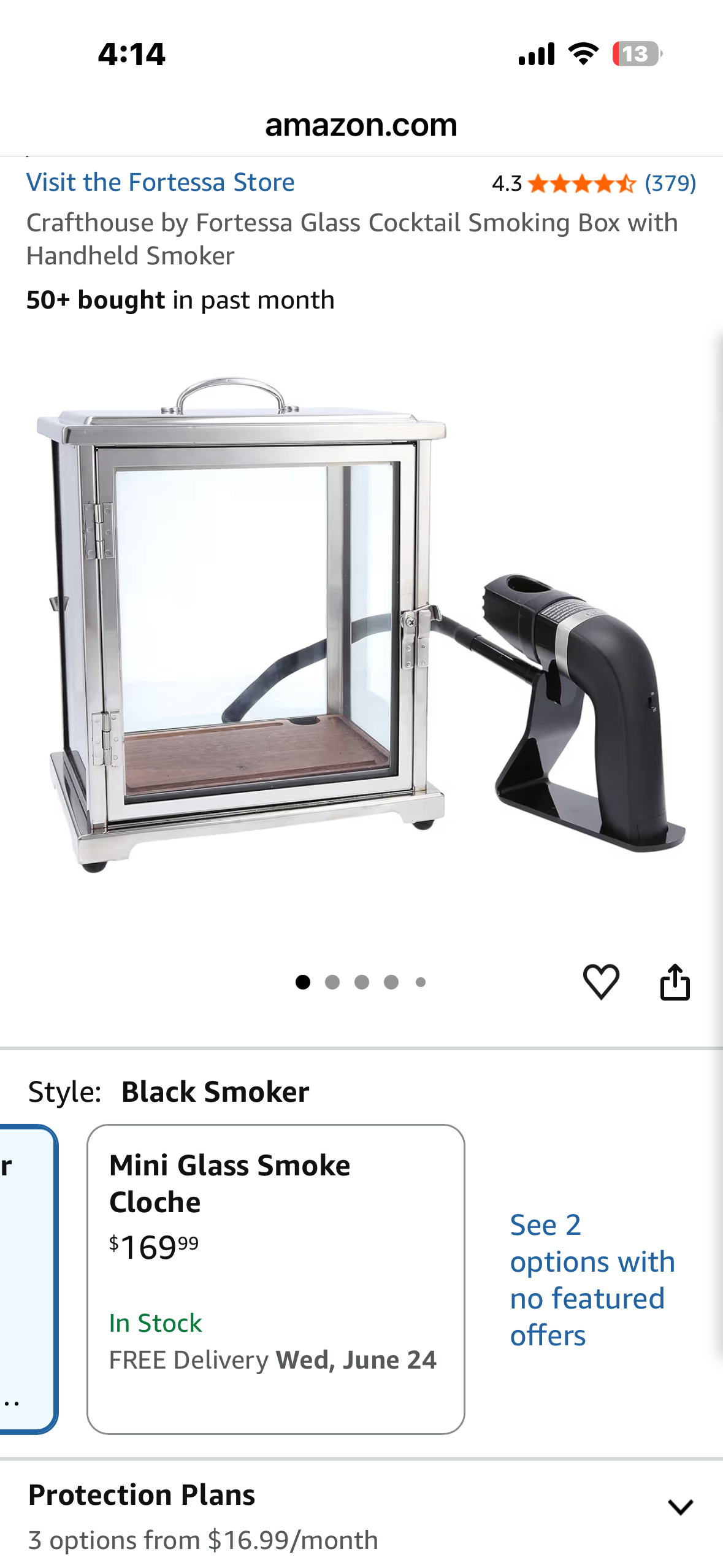 Stainless Steel and Glass Cocktail Smoker Kit