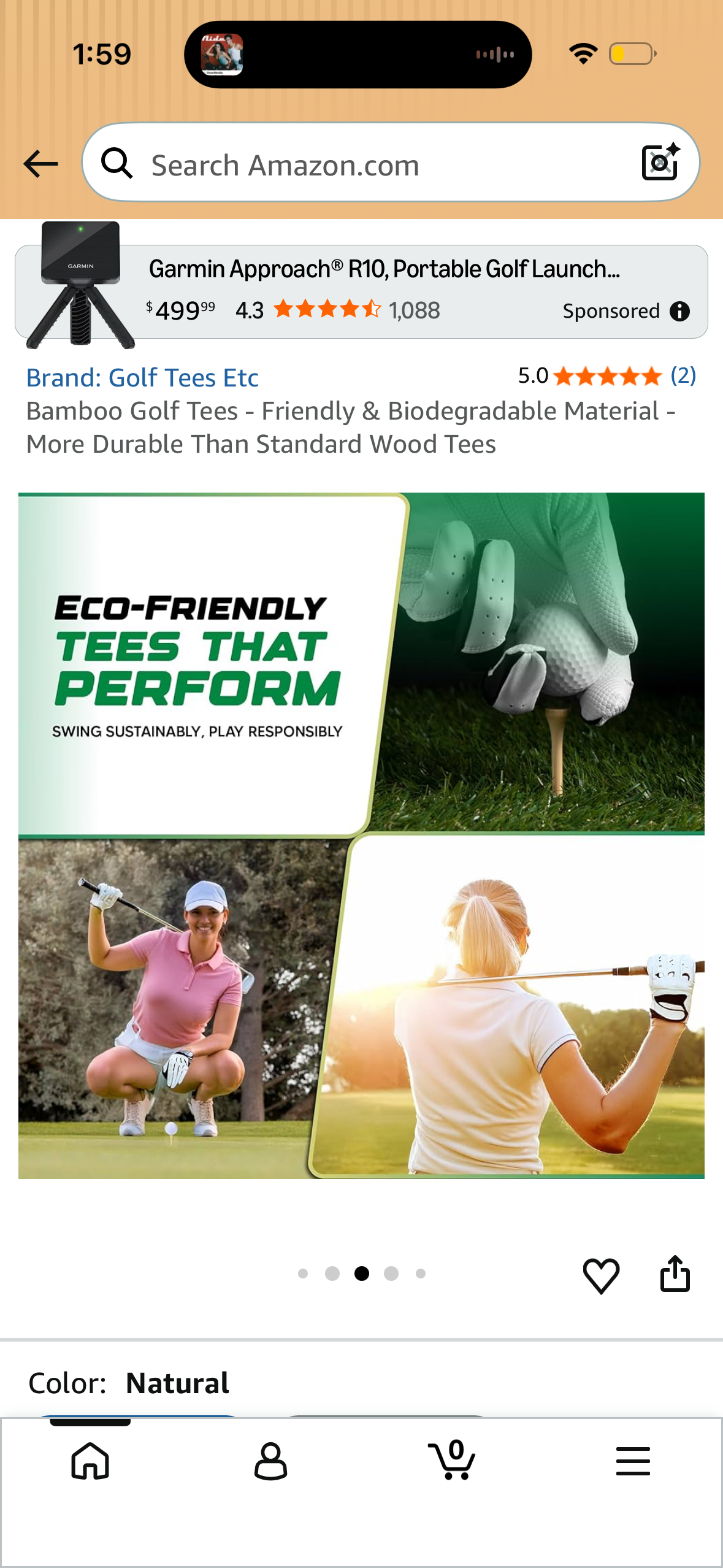 Bamboo Golf Tees - Friendly & Biodegradable Material - More Durable Than Standard Wood Tees
