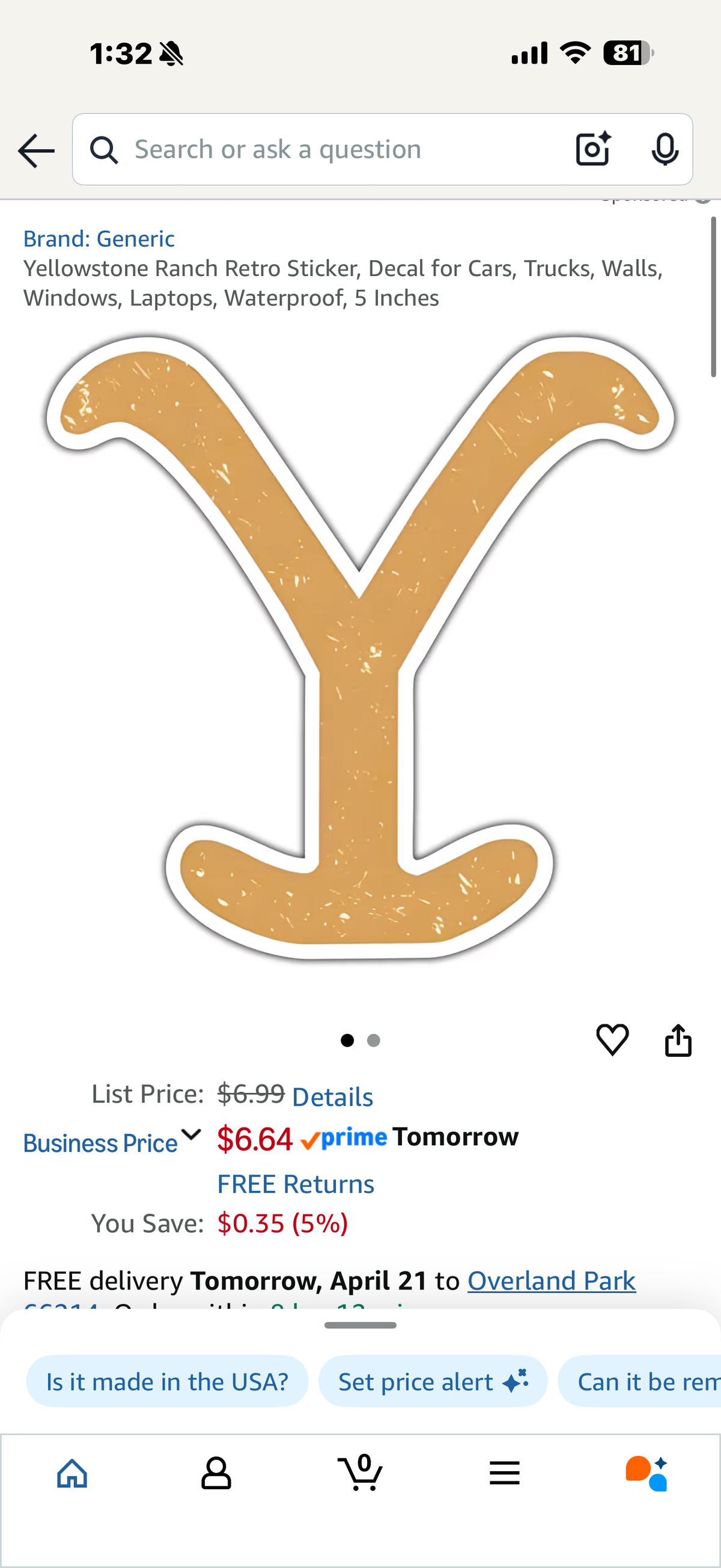 Yellowstone Ranch Retro Sticker