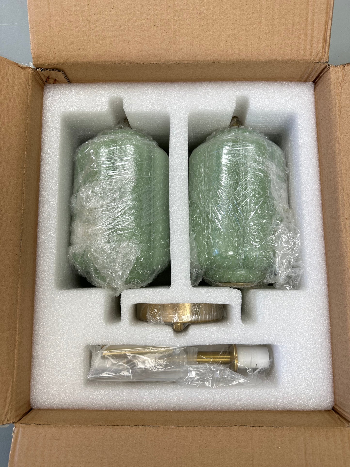 Vintage Glass Bathroom Vanity Light, 2Light Wall Sconce