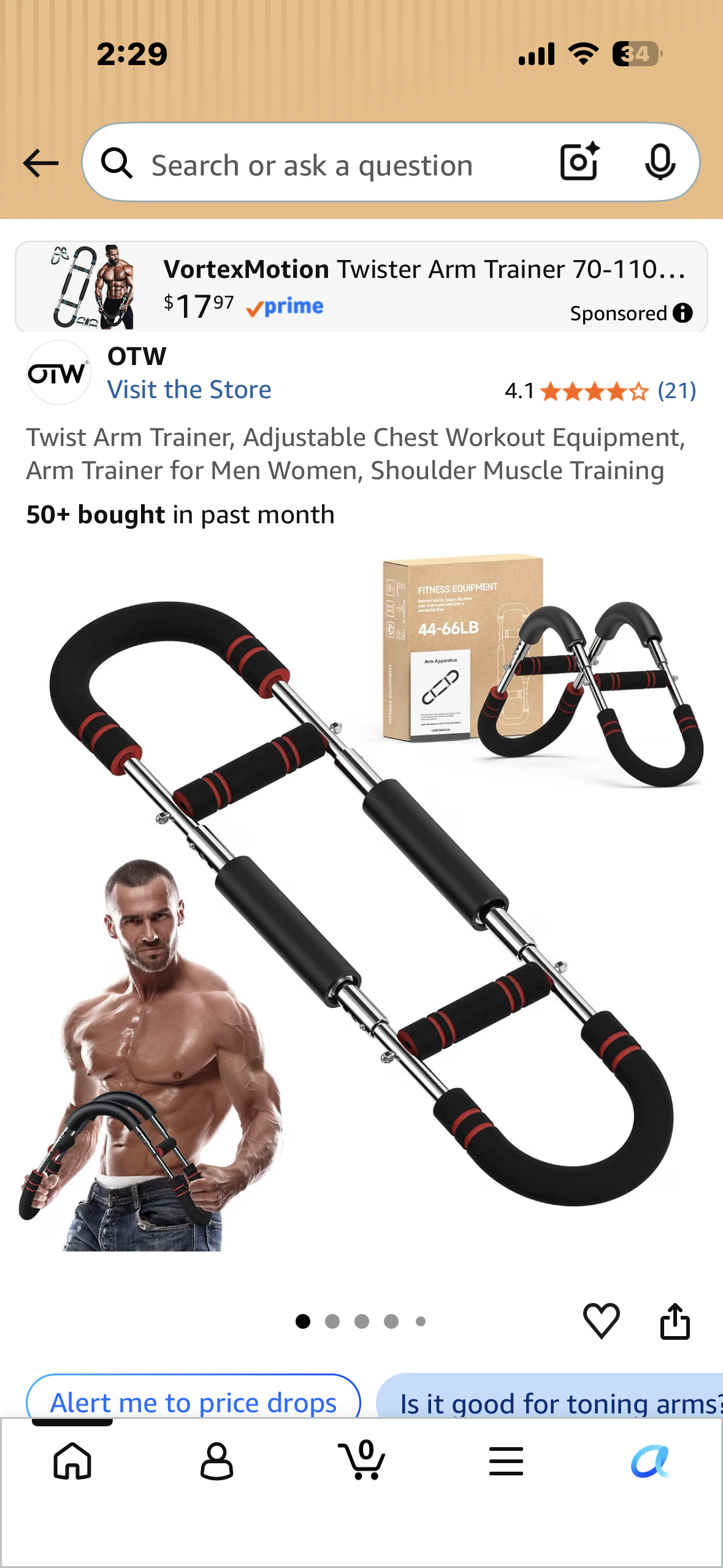 Twist Arm Trainer, Adjustable Chest Workout Equipment
