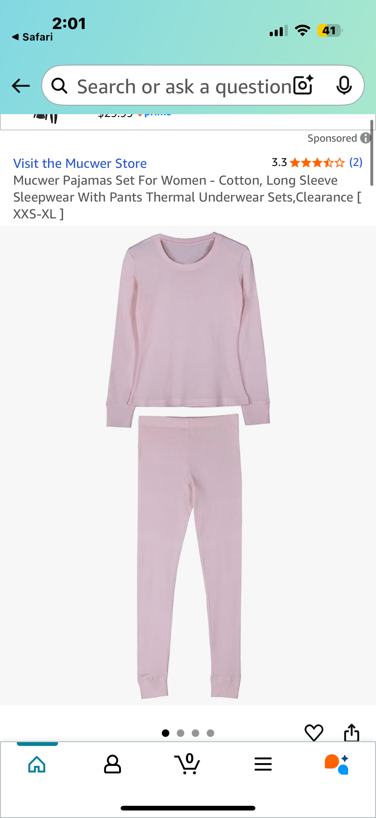 Mucwer Pajamas Set For Women - Cotton, Long Sleeve Sleepwear With Pants Thermal Underwear Sets (Size XS)