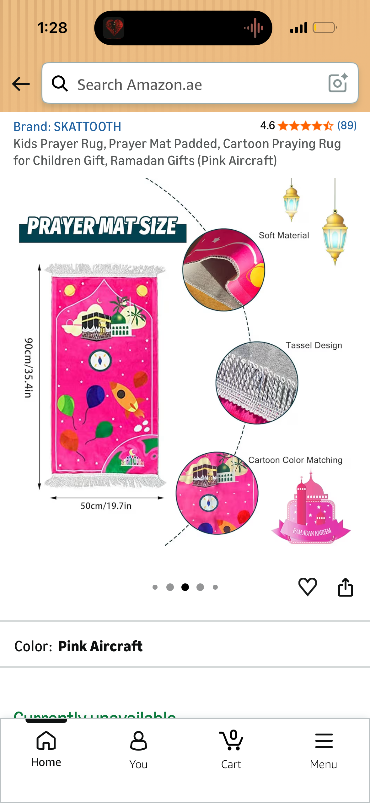 Kids Prayer Rug, Prayer Mat Padded, Cartoon Praying Rug for Children Gift, Ramadan Gifts (Pink Aircraft)