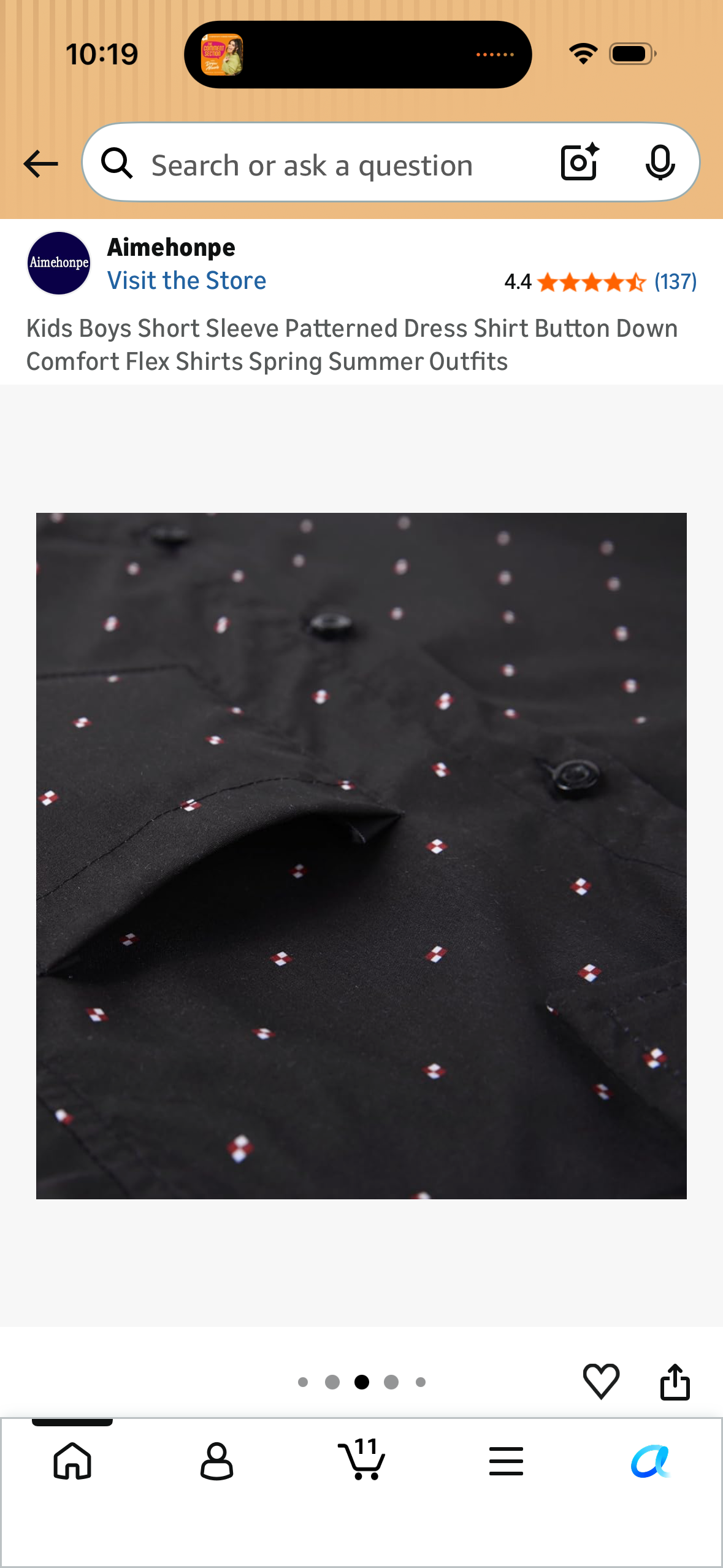 Kids Boys Short Sleeve Patterned Dress Shirt Button Down Comfort Flex Shirts Spring Summer Outfits (Size Medium/9-10 Years)