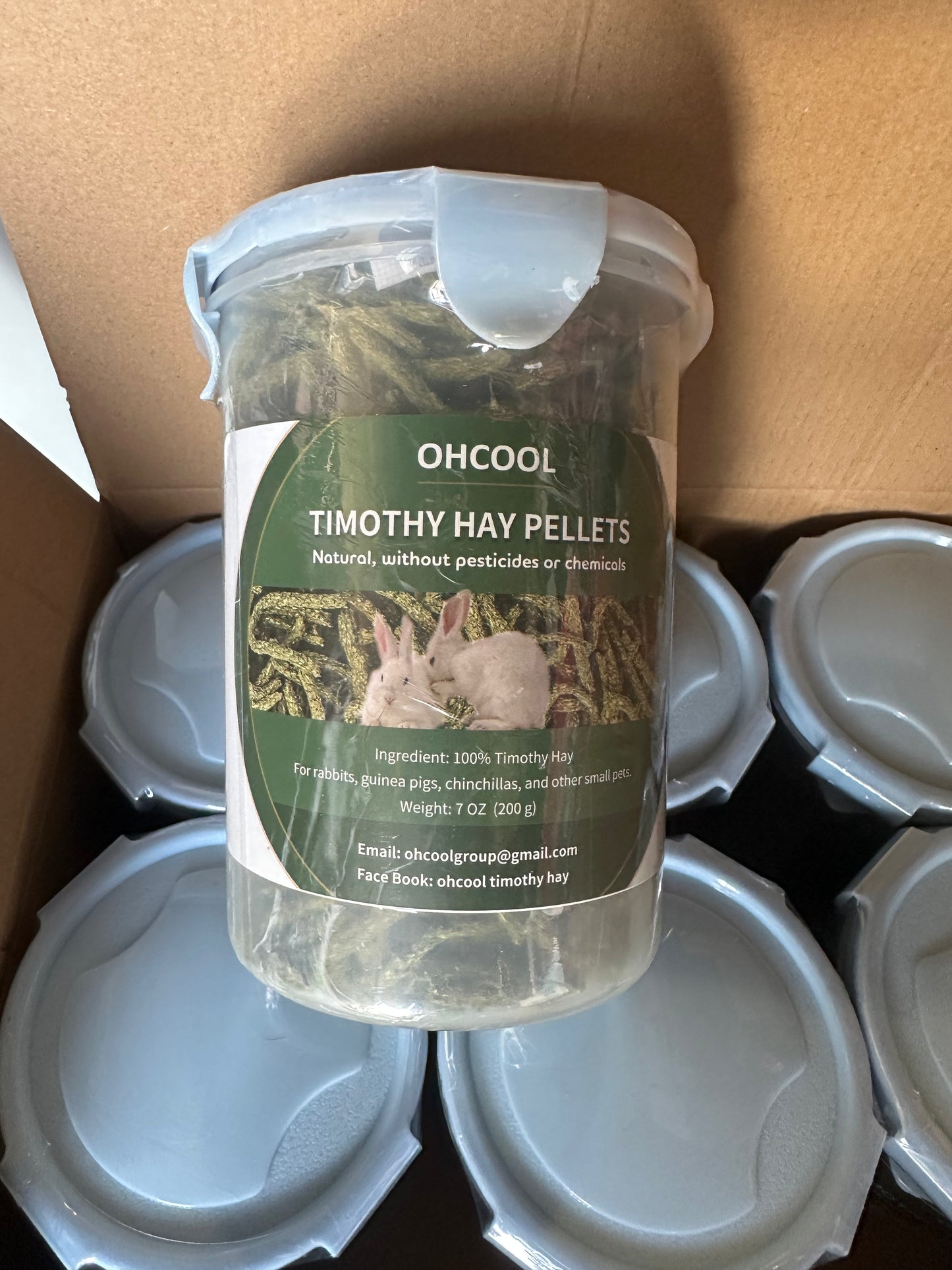 Timothy Hay Pellets 63oz (9 * 7 oz) - 100% Timothy Premium Nutrition Pellet for Tortoise, Rabbits 63 oz