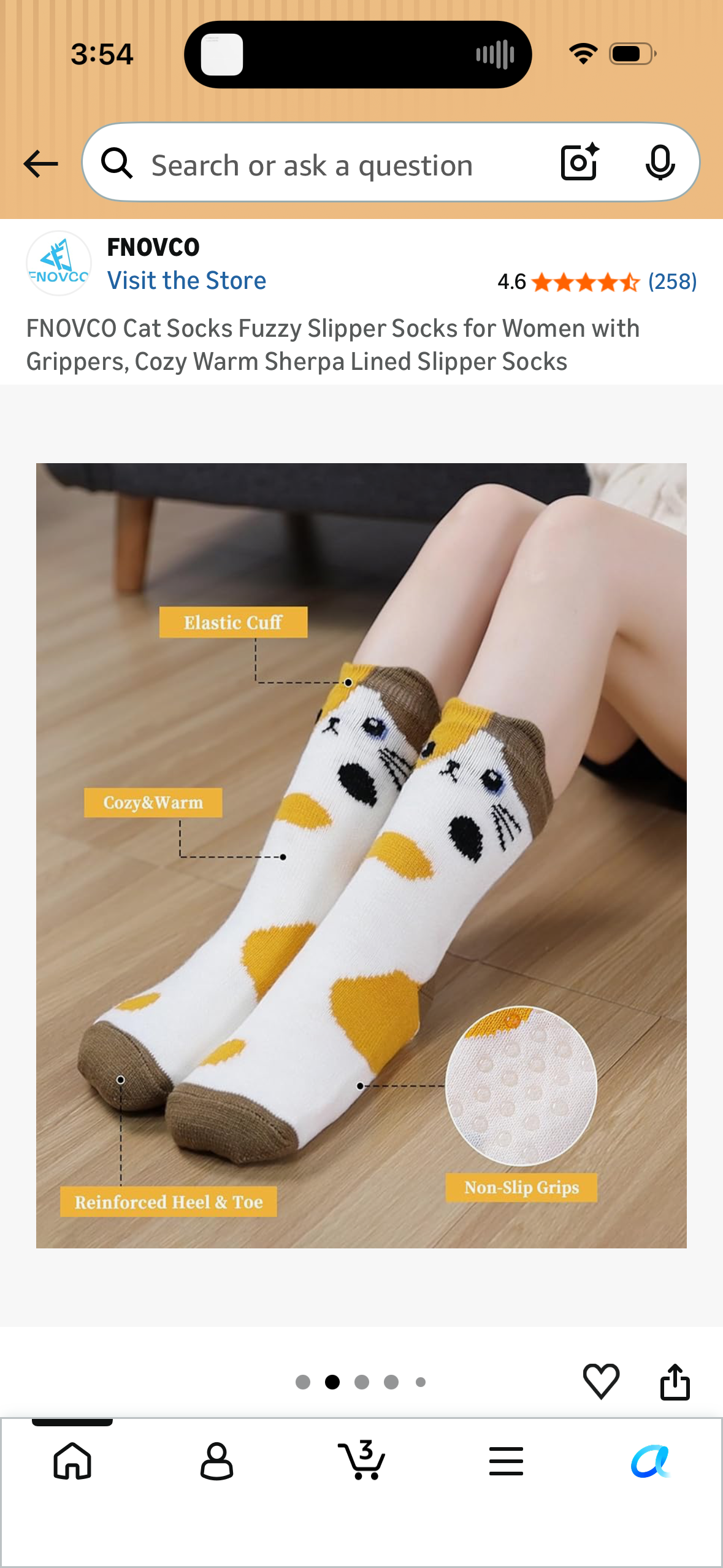 FNOVCO Cat Socks Fuzzy Slipper Socks for Women with Grippers, Cozy Warm Sherpa Lined Slipper Socks (Size US 9-12 Women’s)