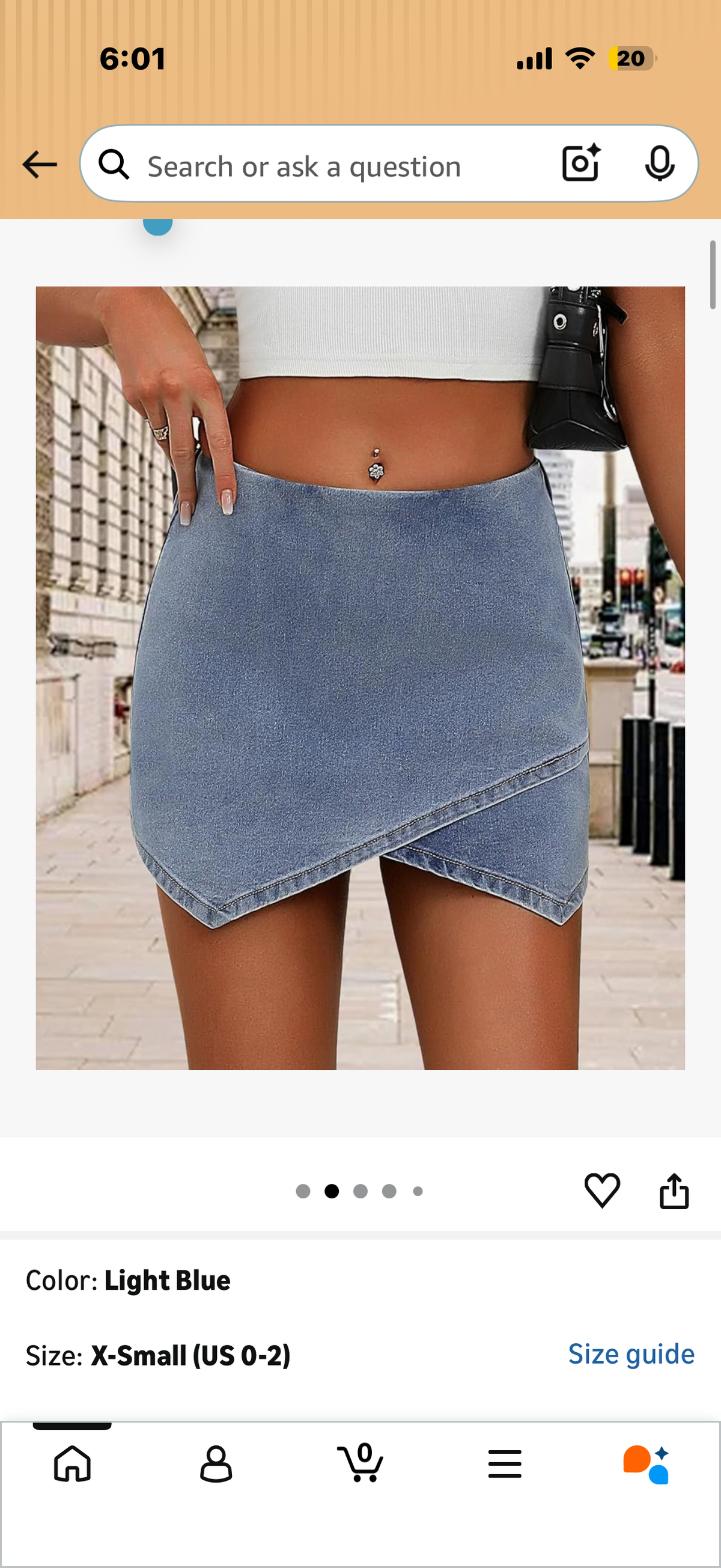 ETOSELL Women's Jean Skorts High Waist Wrap Asymmetrical Hem Mini Skort Stretchy Trendy Casual Denim Skirt Shorts