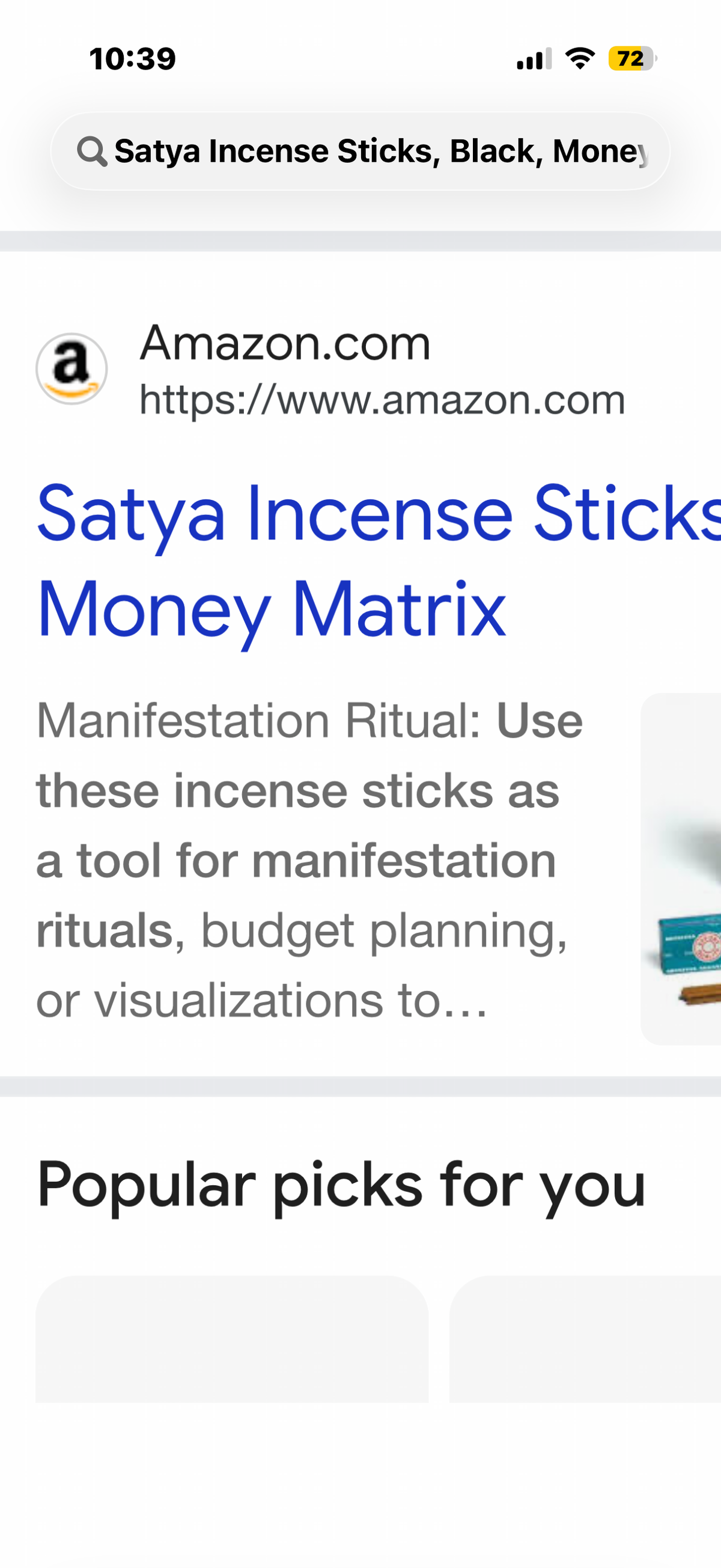 Satya Incense Sticks, Black, Money Matrix