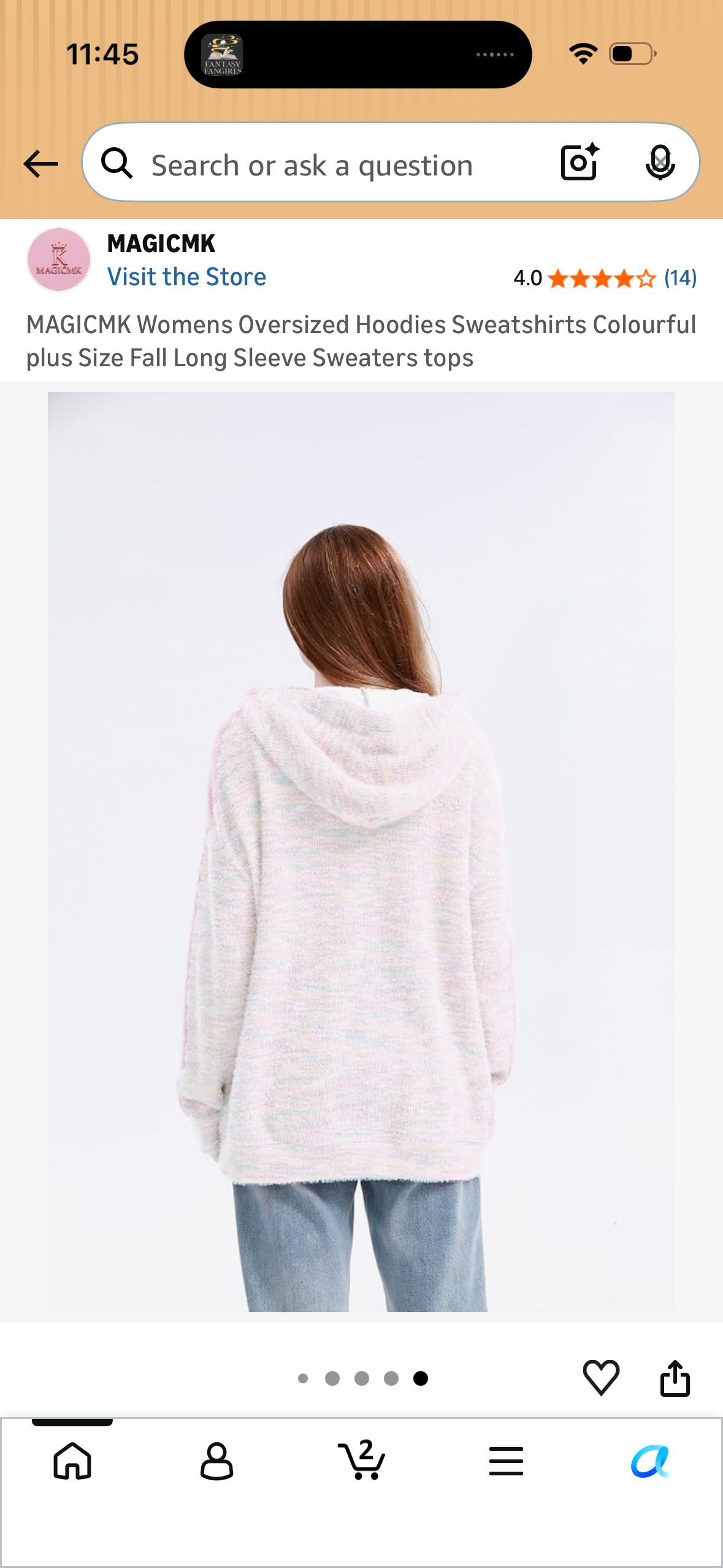 MAGICMK Womens Oversized Hoodies Sweatshirts Colourful plus Size Fall Long Sleeve Sweaters tops (Size Small)